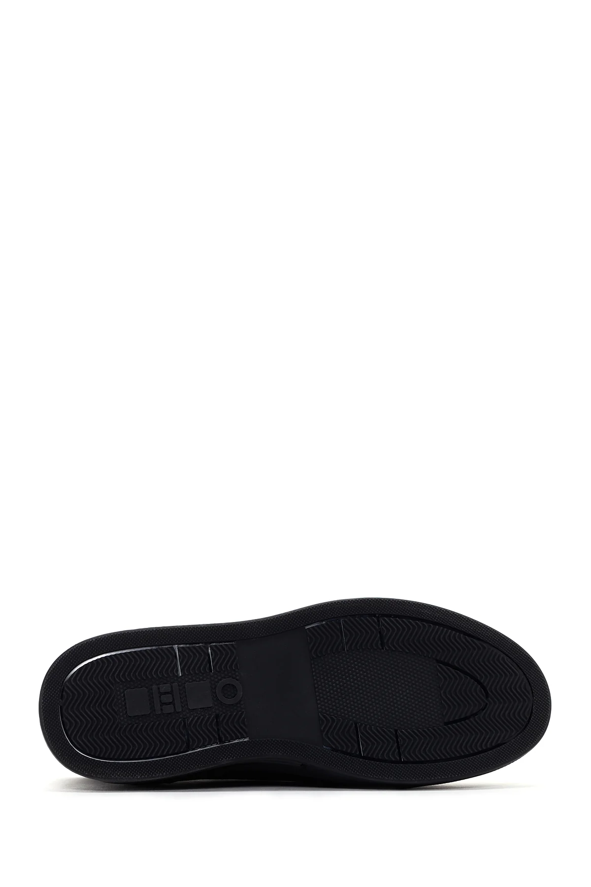 Erkek Lacivert Bağcıklı Kalın Tabanlı Deri Sneaker - Image 5