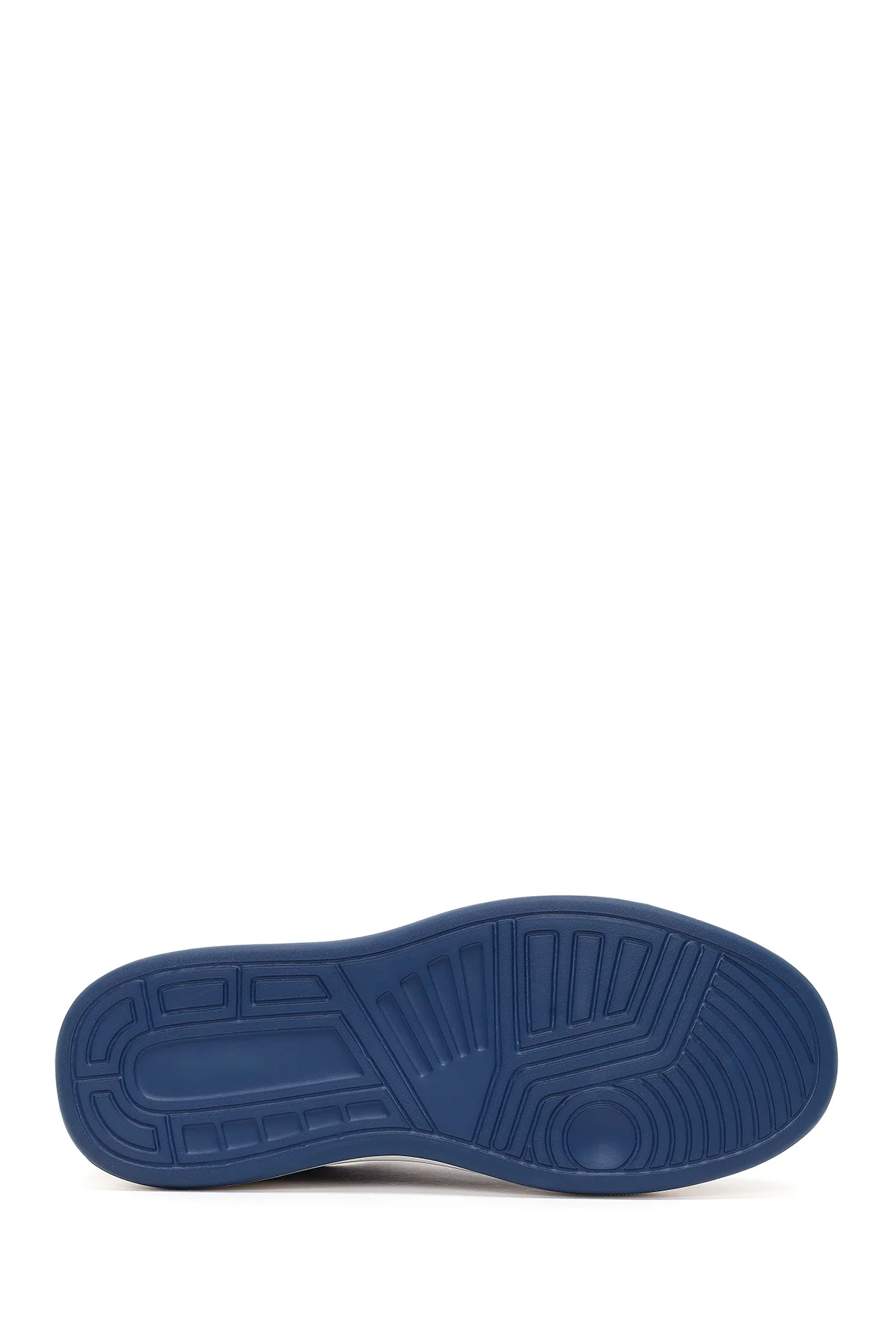 Erkek Lacivert Bağcıklı Kalın Tabanlı Deri Sneaker - Image 5