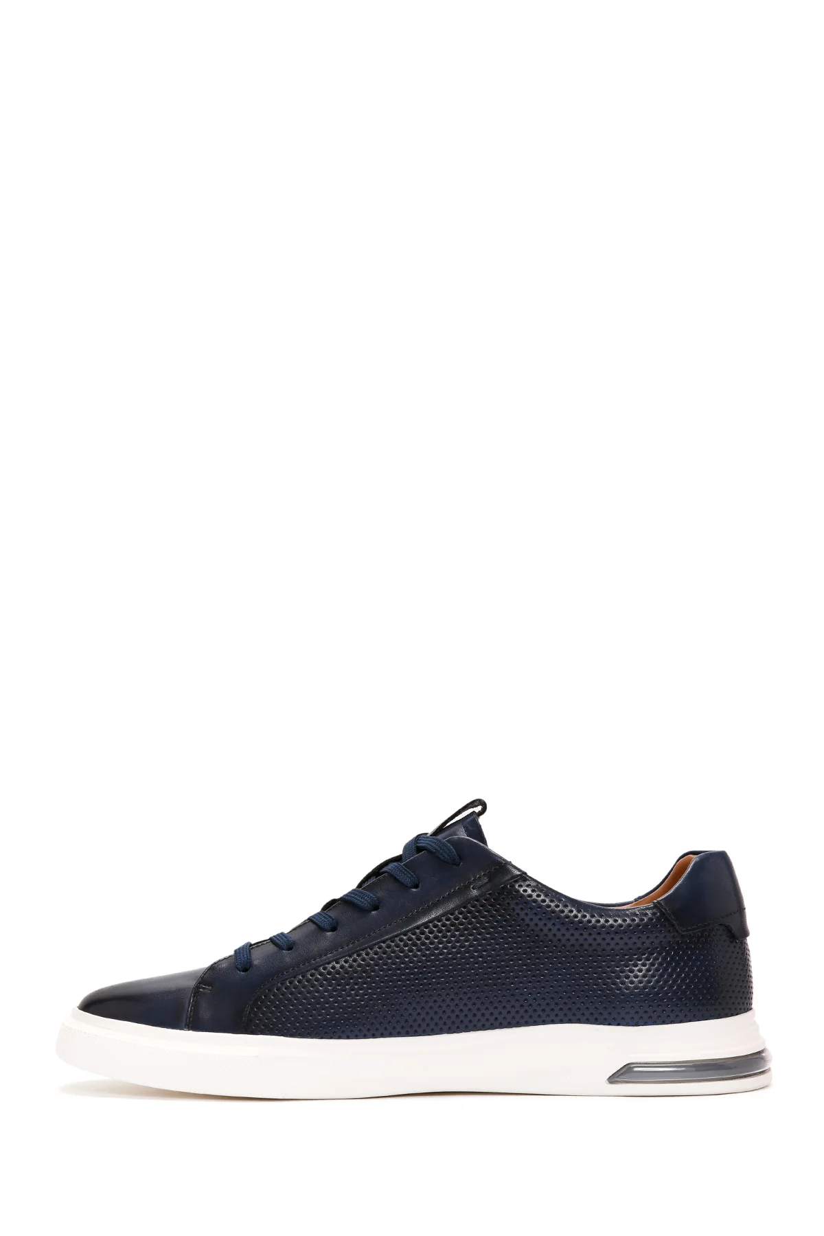 Erkek Lacivert Bağcıklı Kalın Tabanlı Deri Sneaker - Image 3