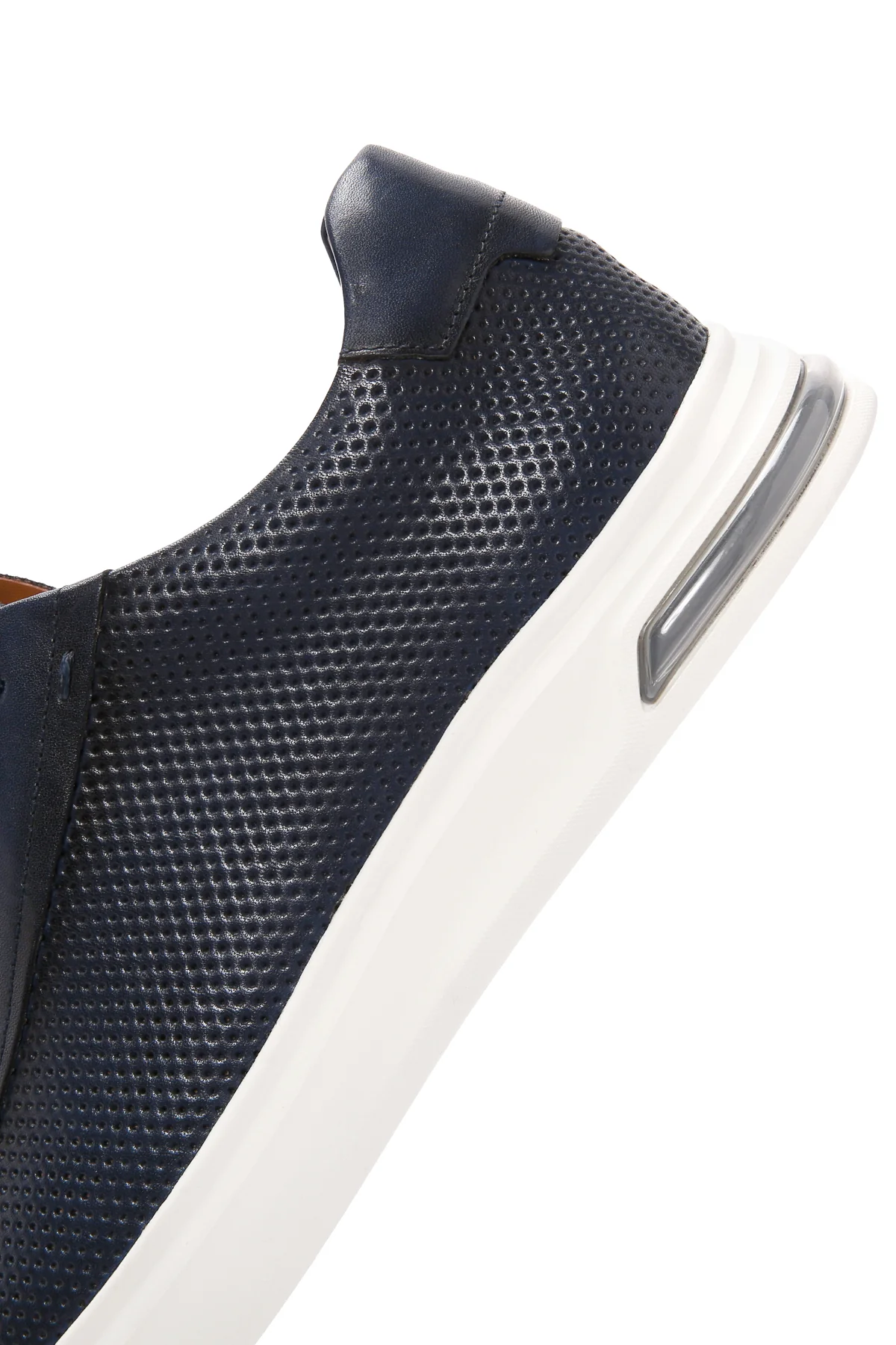 Erkek Lacivert Bağcıklı Kalın Tabanlı Deri Sneaker - Image 8