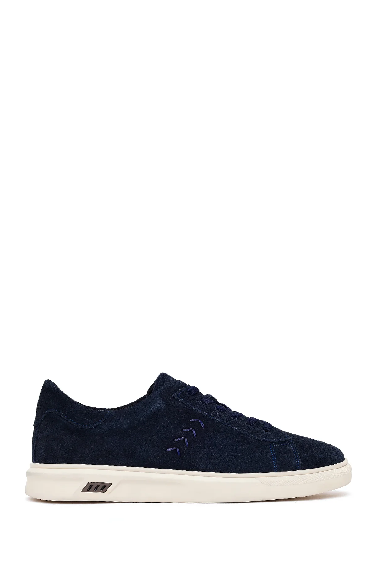 Erkek Lacivert Bağcıklı Kalın Tabanlı Süet Deri Sneaker