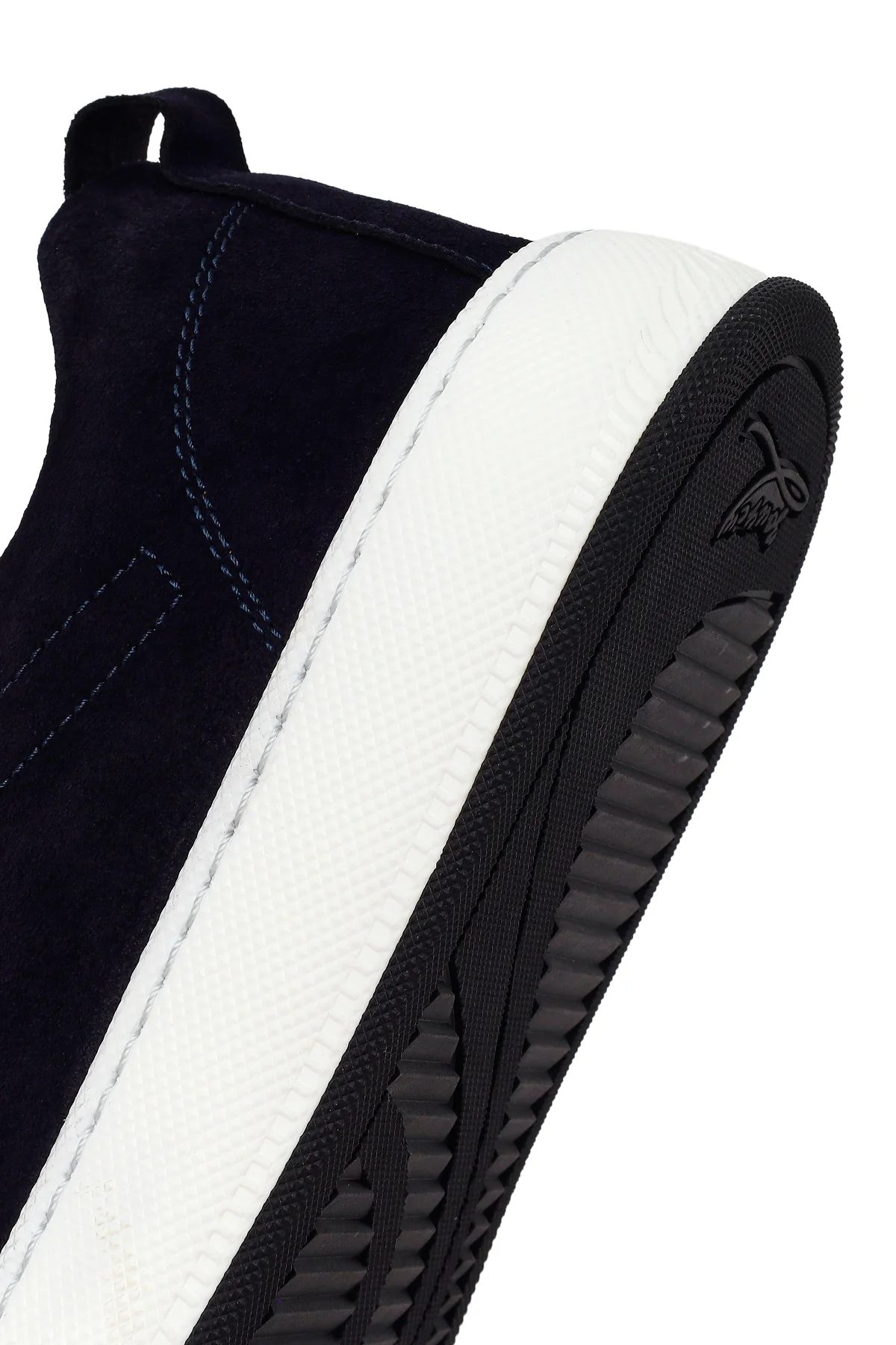 Erkek Lacivert Bağcıklı Kalın Tabanlı Süet Deri Sneaker - Image 8