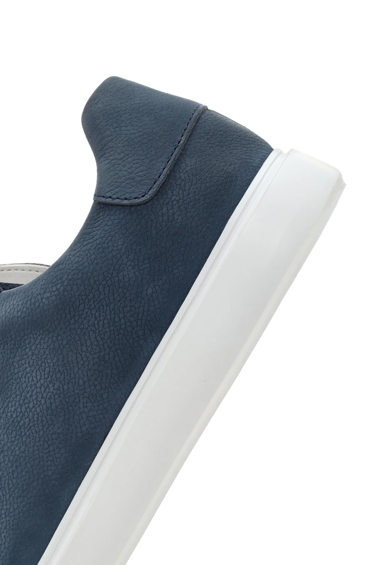 Erkek Lacivert Bağcıklı Nubuk Deri Sneaker - Image 7