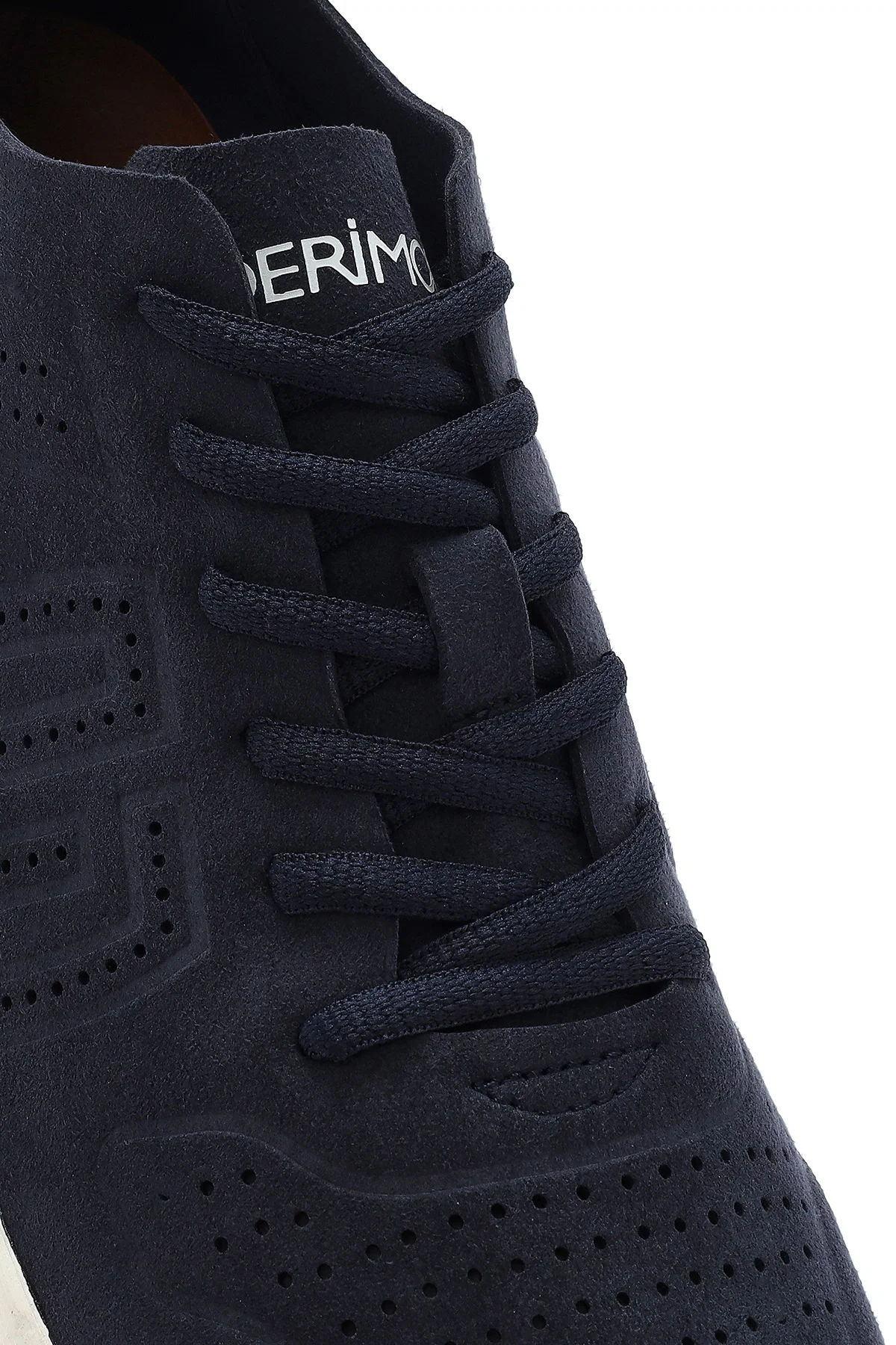 Erkek Lacivert Bağcıklı Nubuk Deri Sneaker - Image 8
