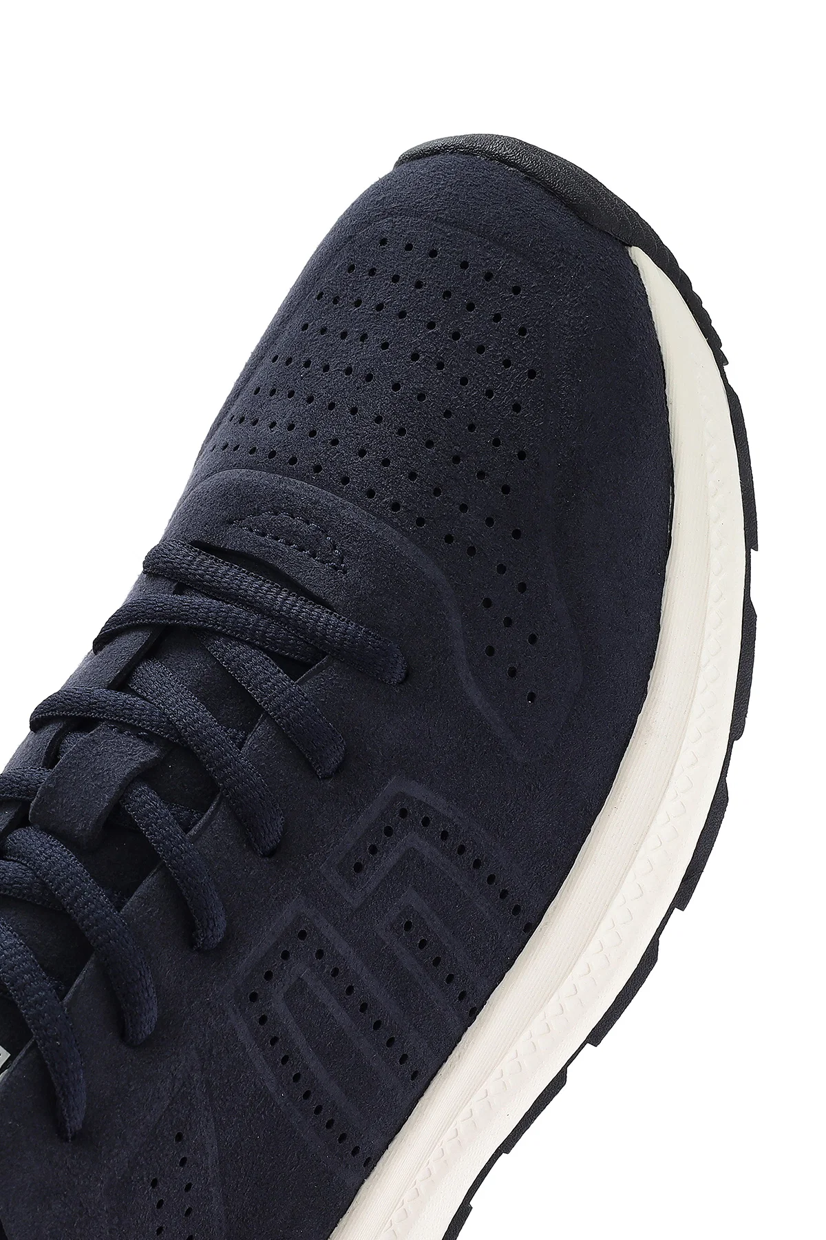 Erkek Lacivert Bağcıklı Nubuk Deri Sneaker - Image 9