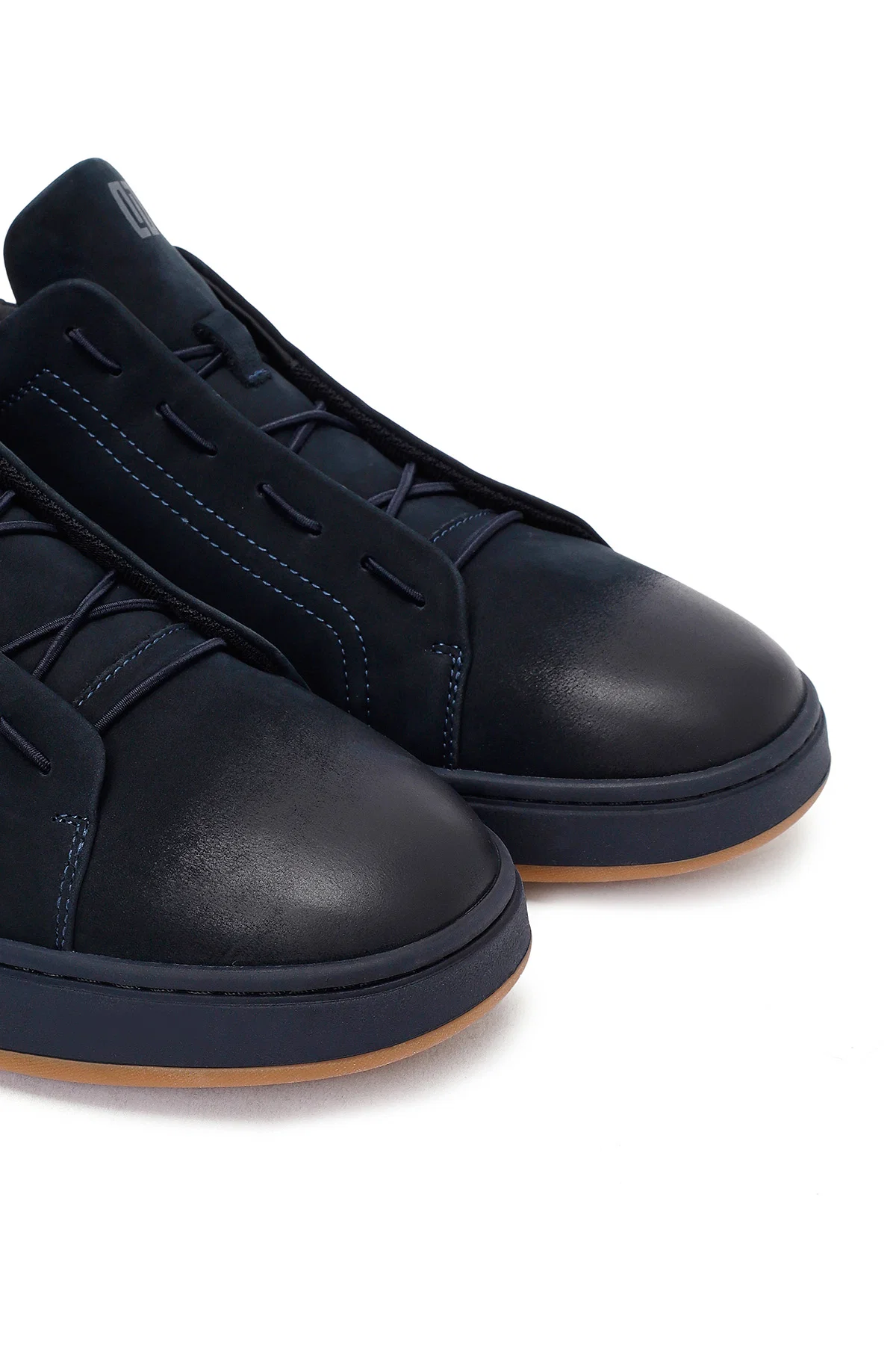 Erkek Lacivert Bağcıklı Nubuk Deri Sneaker - Image 11