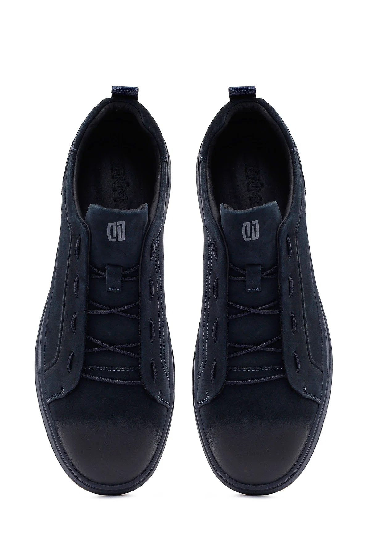 Erkek Lacivert Bağcıklı Nubuk Deri Sneaker - Image 7