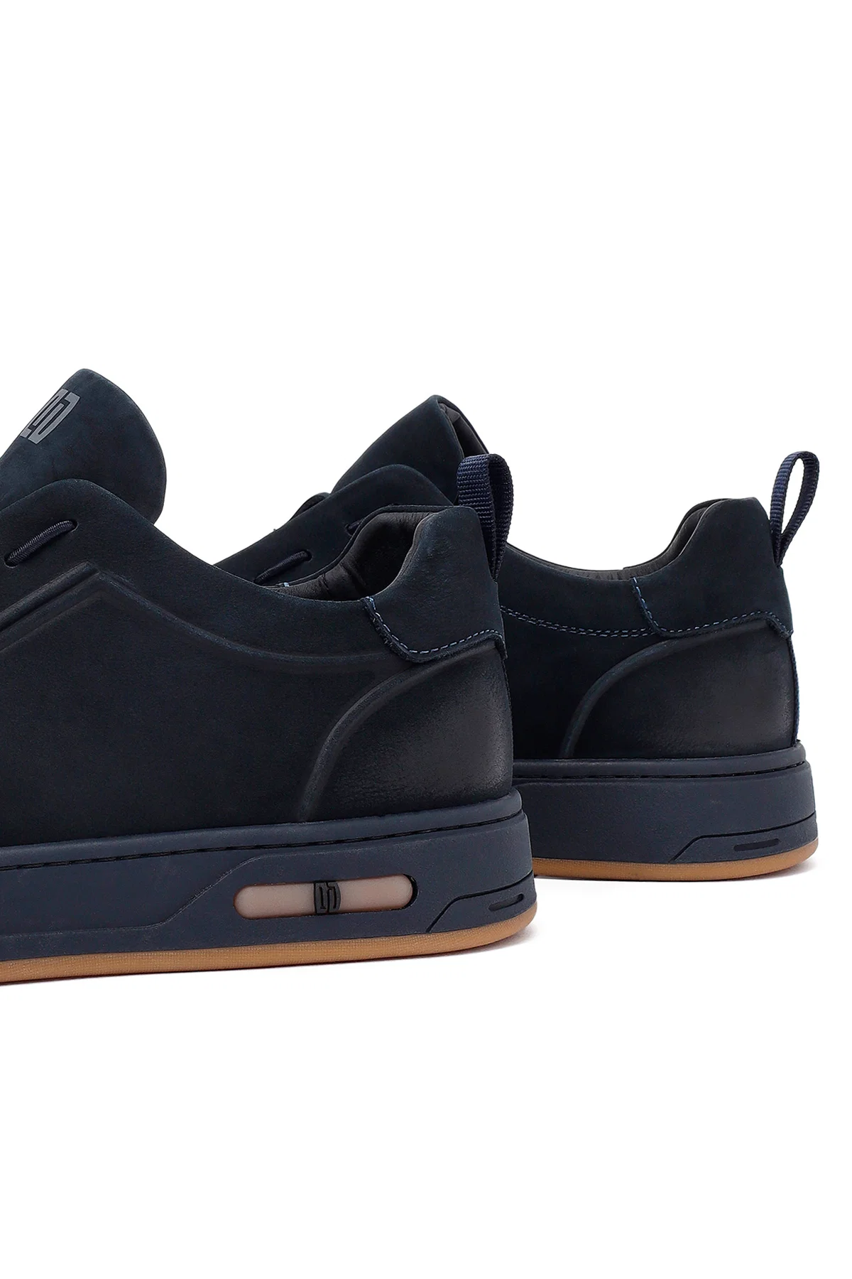 Erkek Lacivert Bağcıklı Nubuk Deri Sneaker - Image 9