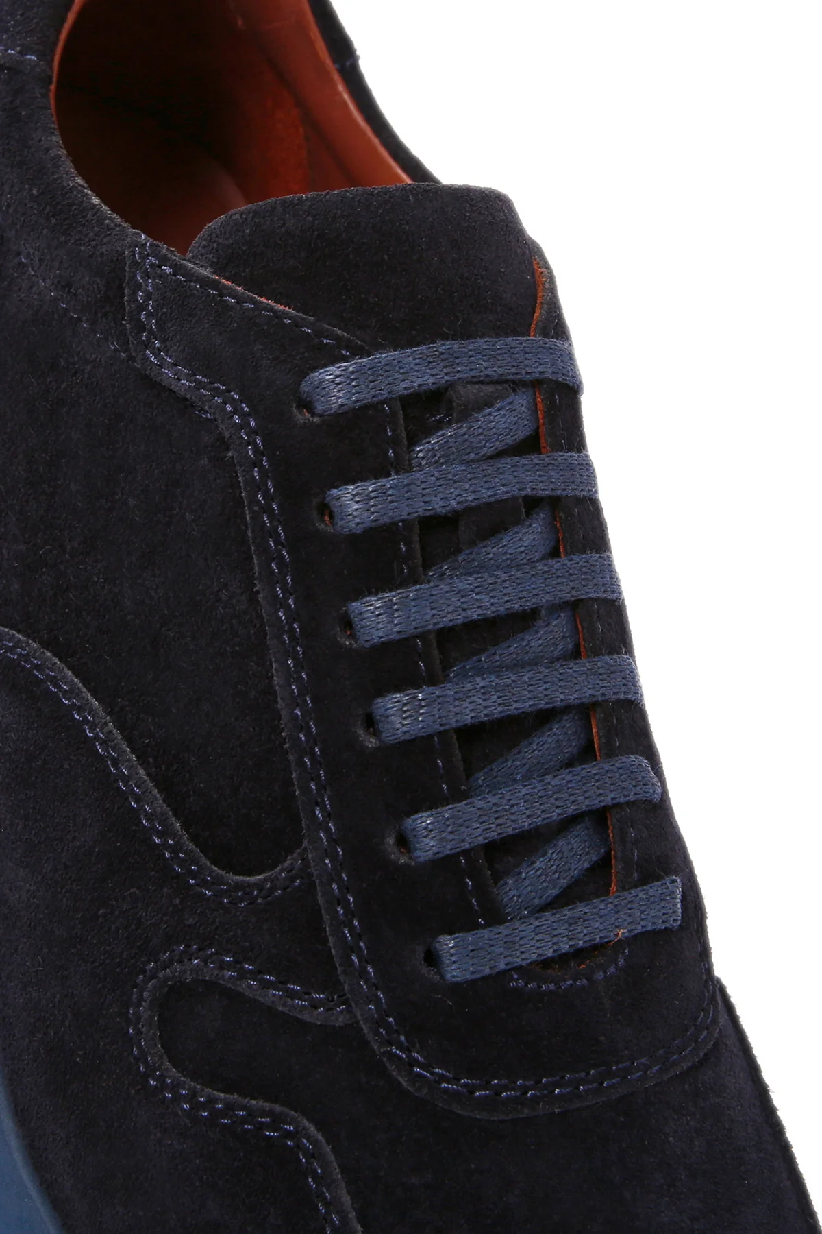Erkek Lacivert Bağcıklı Süet Deri Casual Sneaker - Image 11