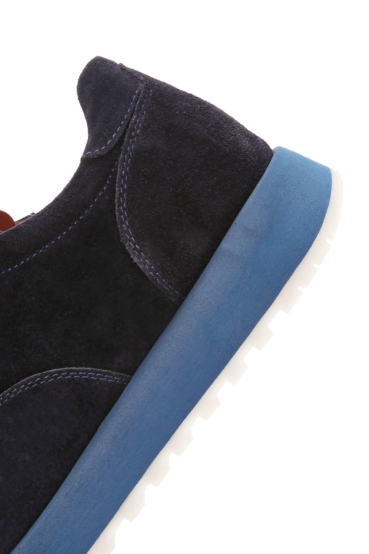 Erkek Lacivert Bağcıklı Süet Deri Casual Sneaker - Image 8