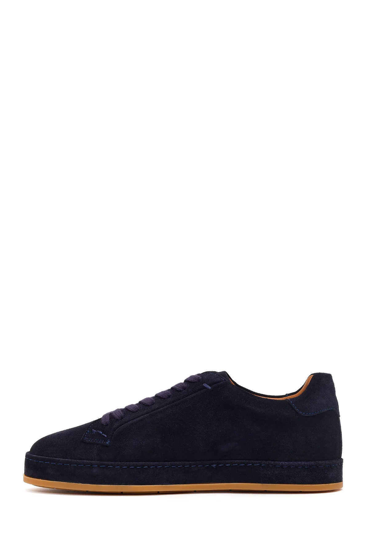 Erkek Lacivert Bağcıklı Süet Deri Sneaker - Image 3