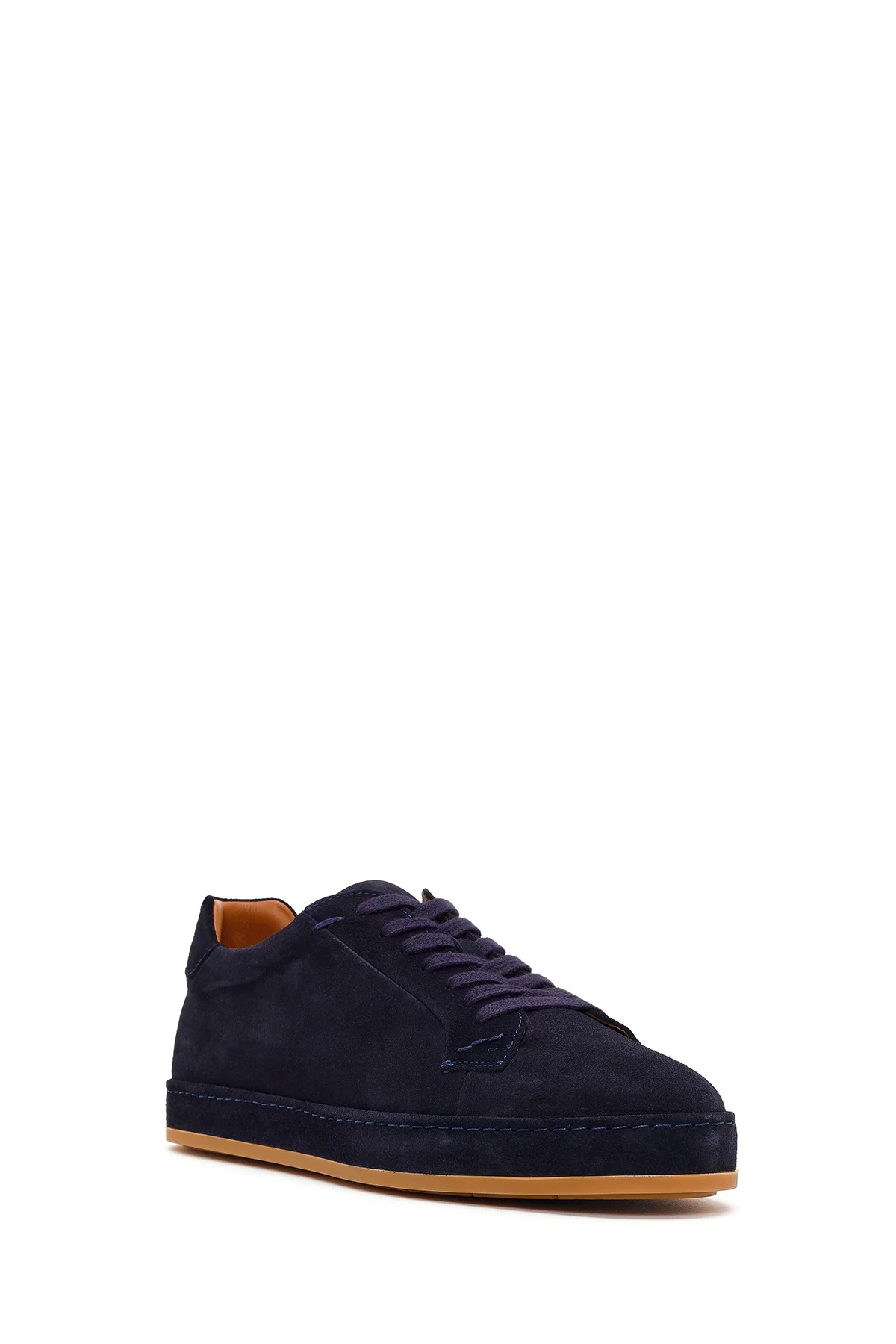 Erkek Lacivert Bağcıklı Süet Deri Sneaker - Image 7