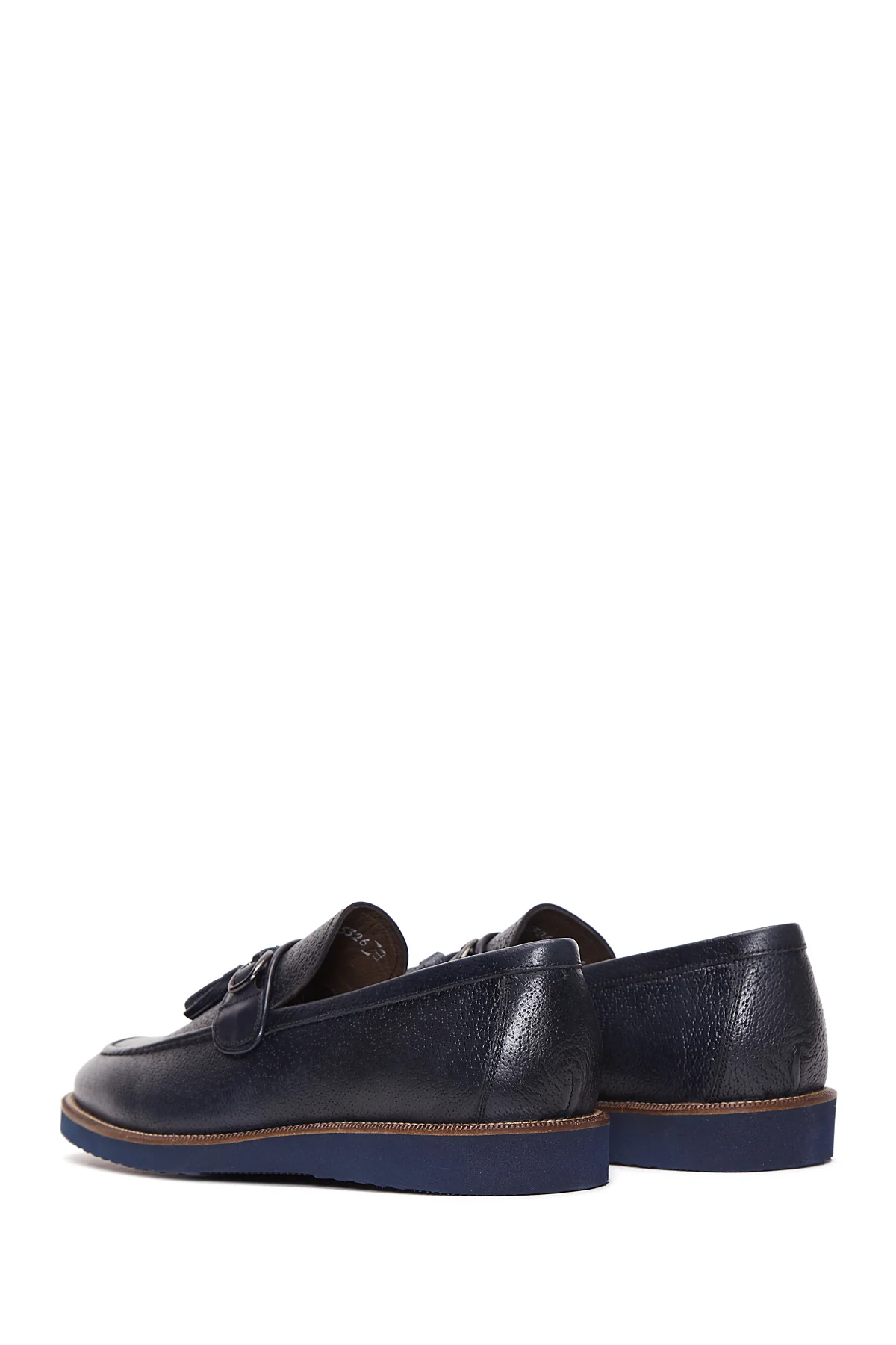 Erkek Lacivert Deri Baskılı Casual Loafer - Image 5