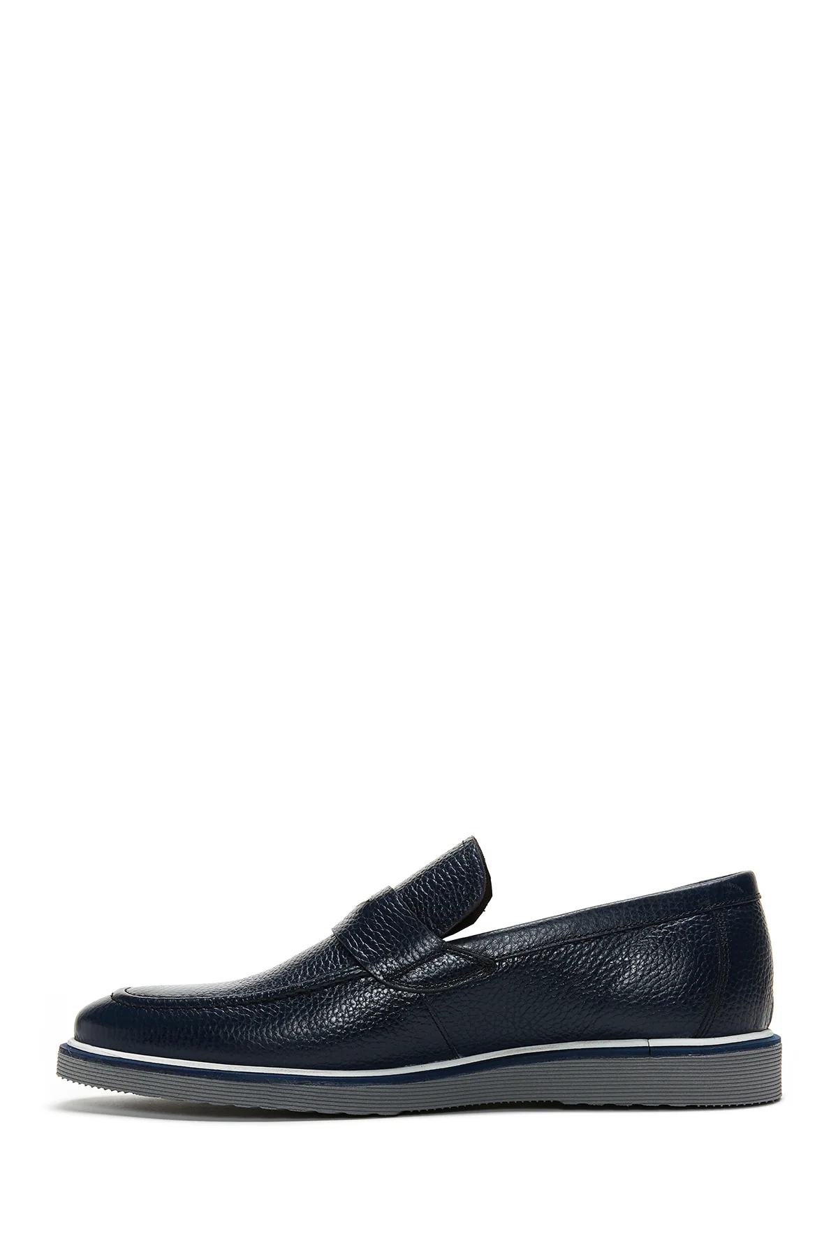 Erkek Lacivert Deri Casual Loafer - Image 2