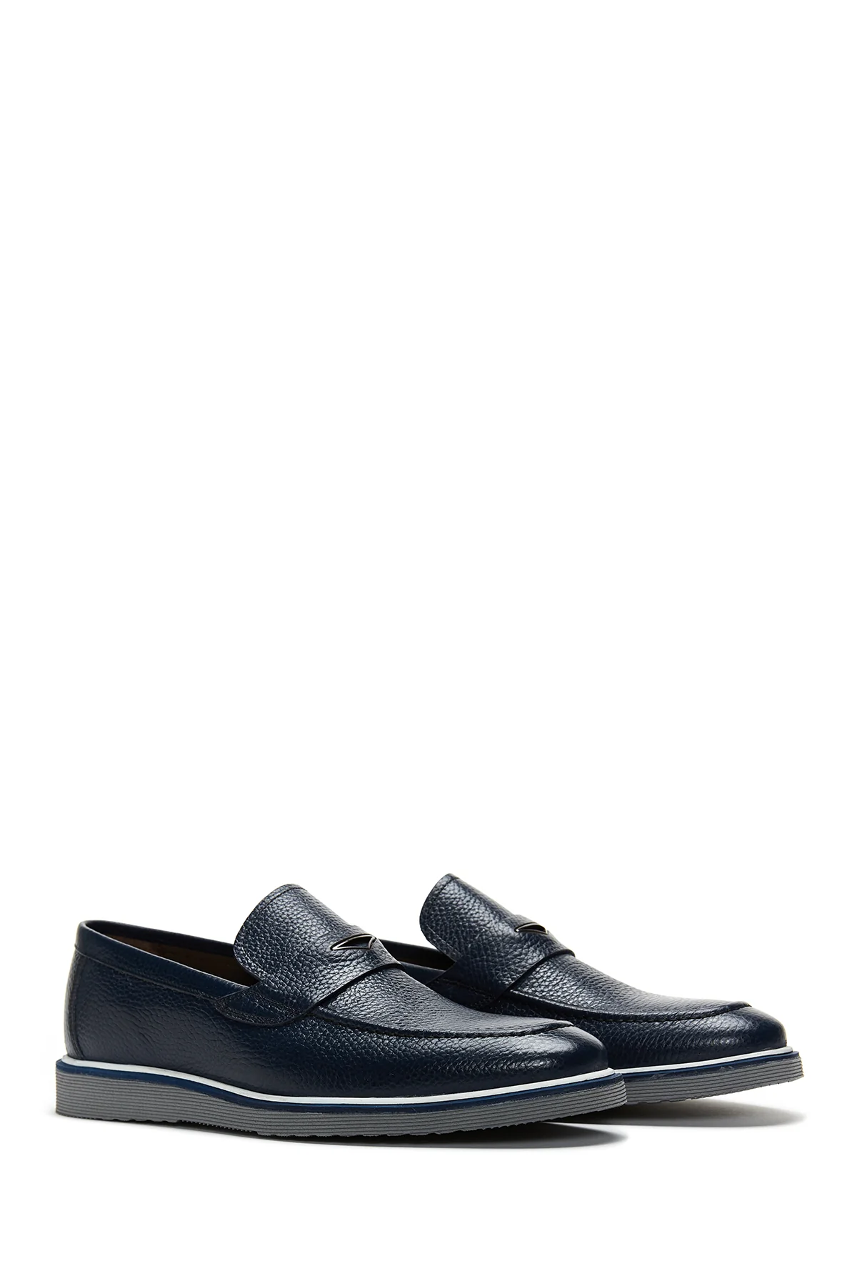 Erkek Lacivert Deri Casual Loafer - Image 3