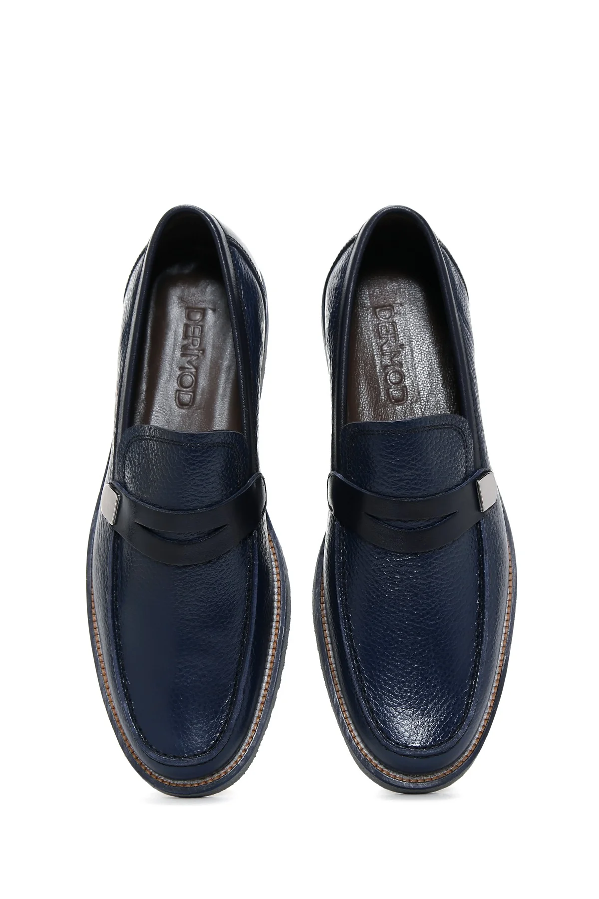 Erkek Lacivert Deri Casual Loafer - Image 6