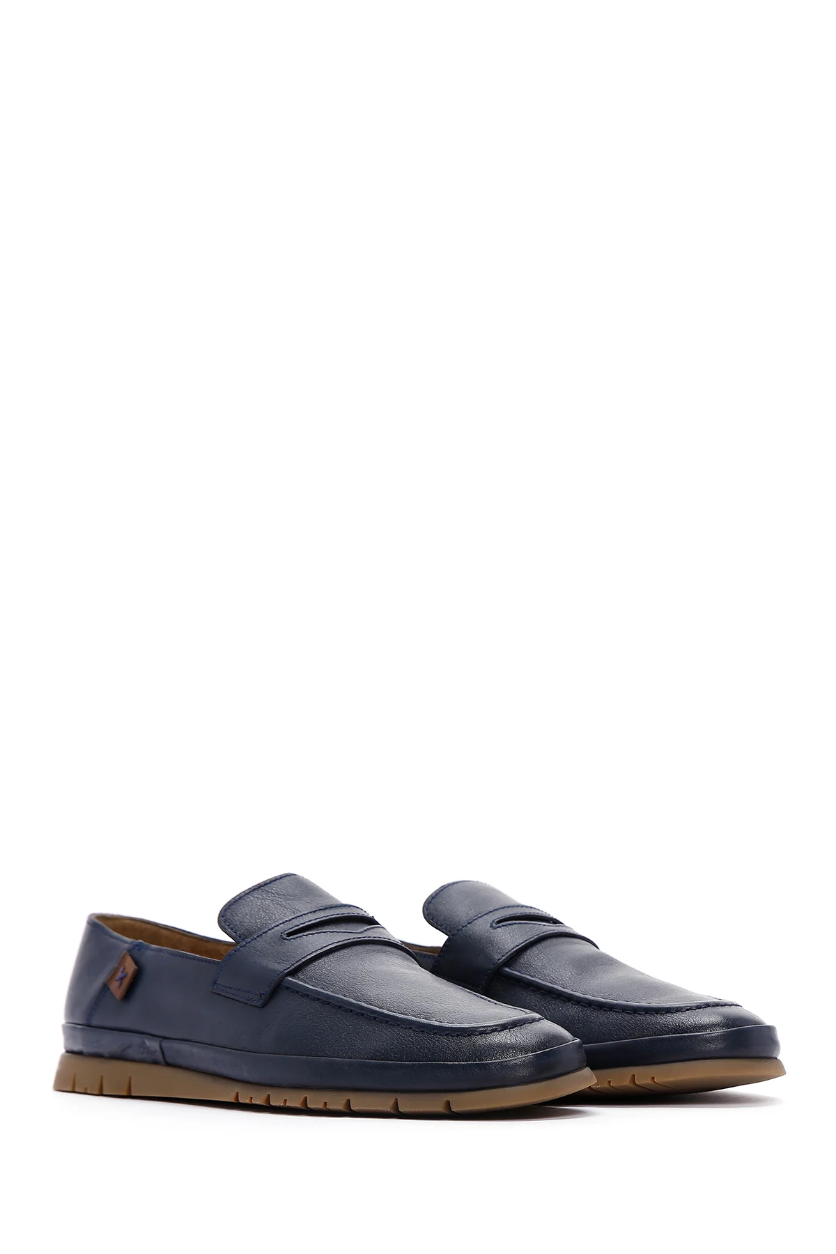 Erkek Lacivert Deri Casual Loafer - Image 3