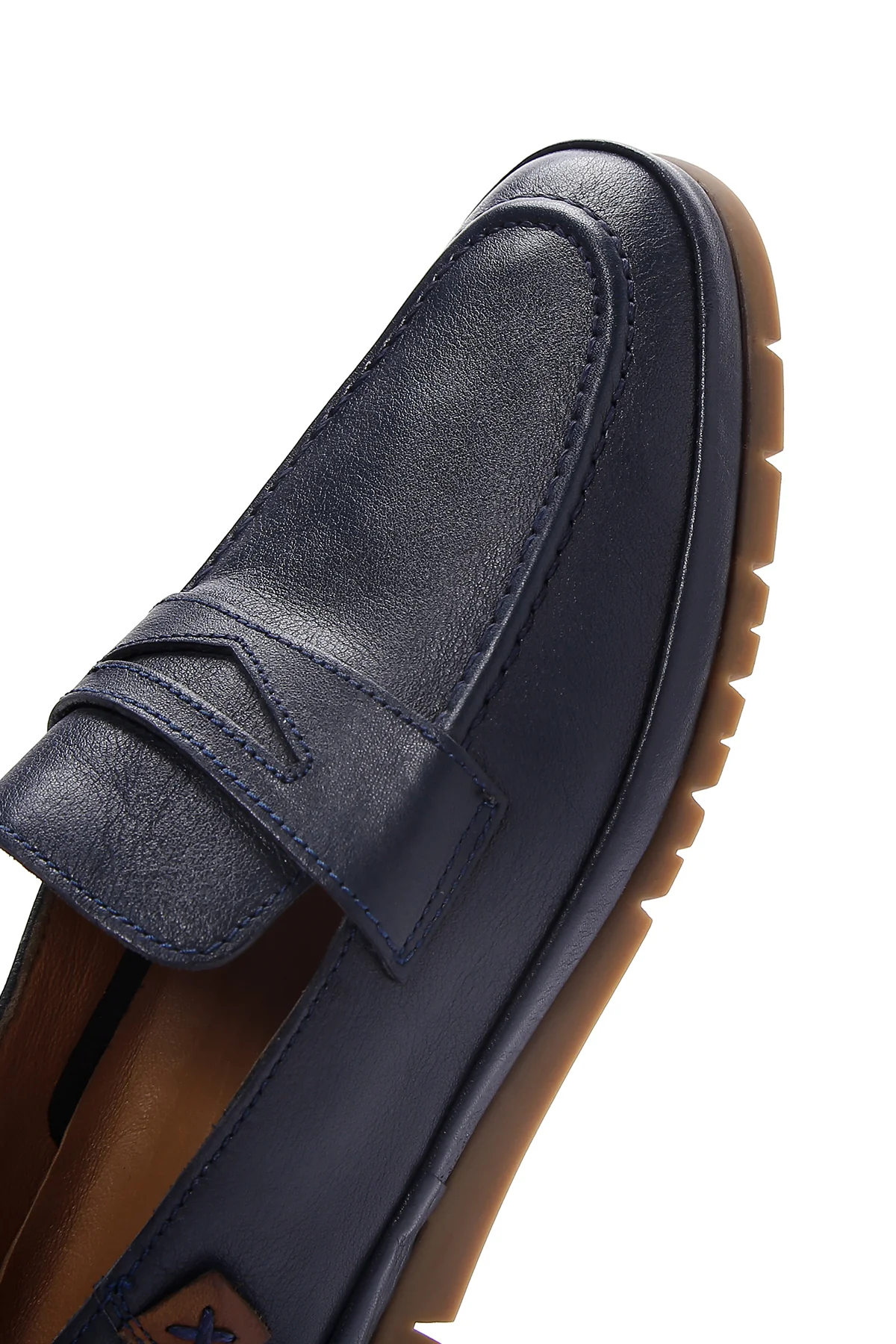 Erkek Lacivert Deri Casual Loafer - Image 9