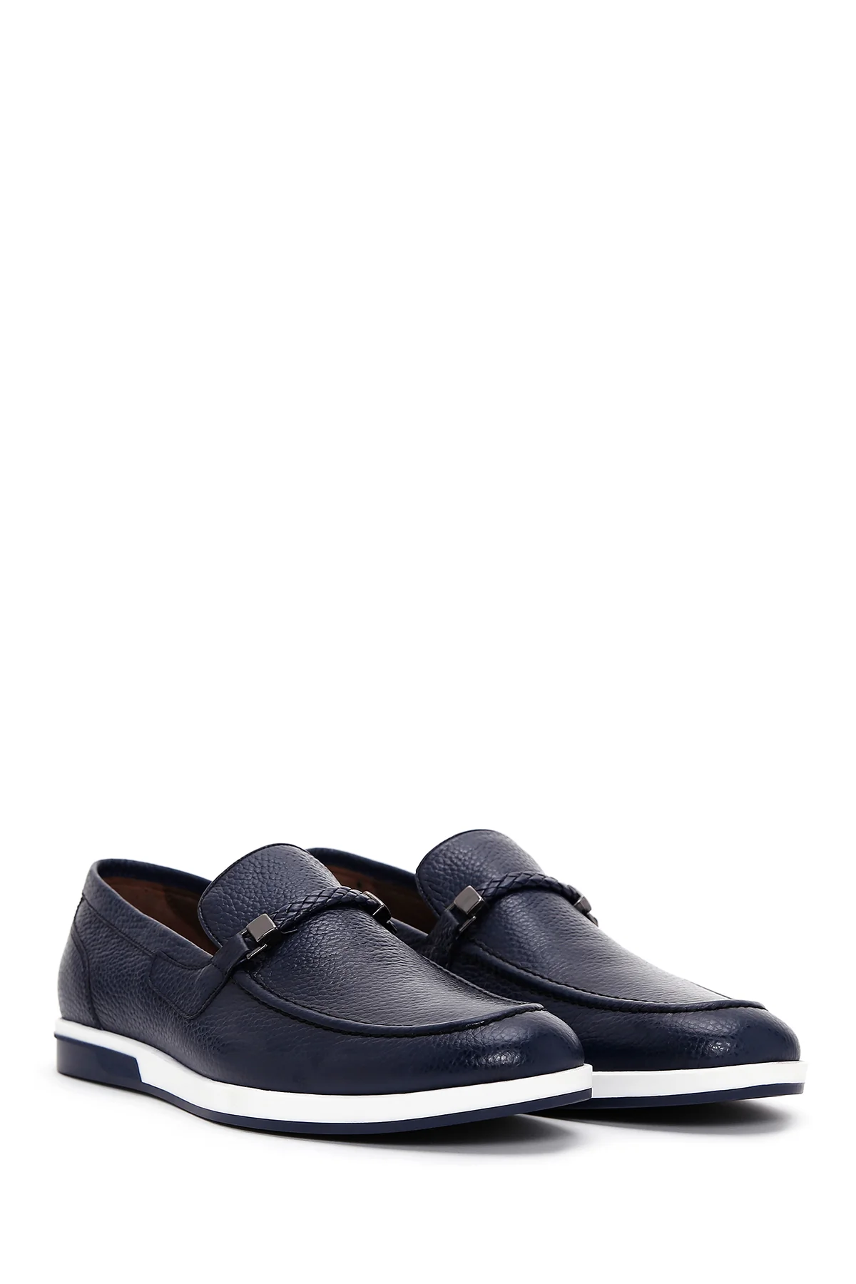Erkek Lacivert Deri Casual Loafer - Image 3