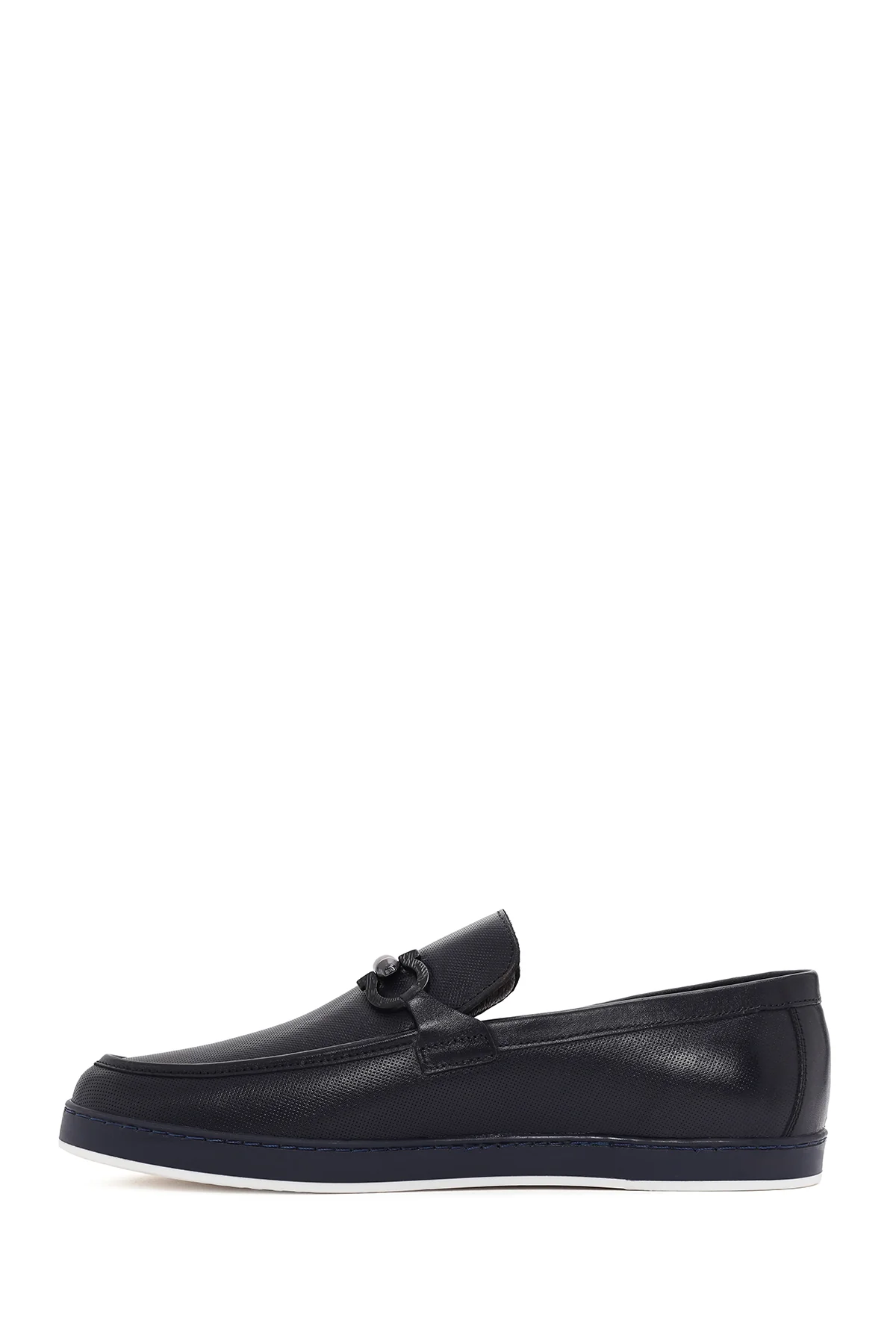 Erkek Lacivert Deri Casual Loafer - Image 2