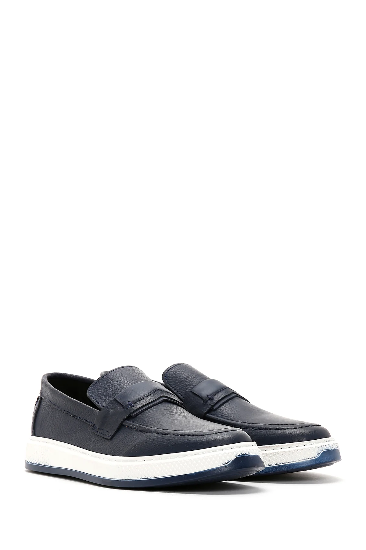 Erkek Lacivert Deri Casual Loafer - Image 3