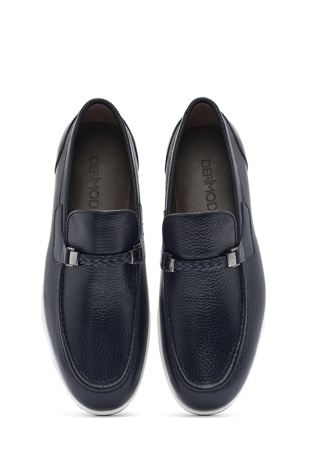 Erkek Lacivert Deri Casual Loafer - Image 7