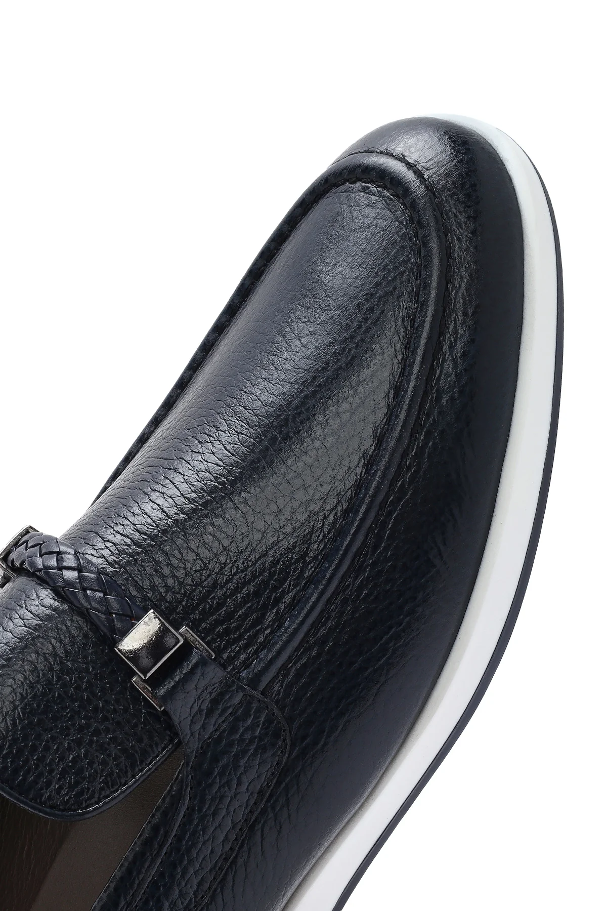Erkek Lacivert Deri Casual Loafer - Image 10