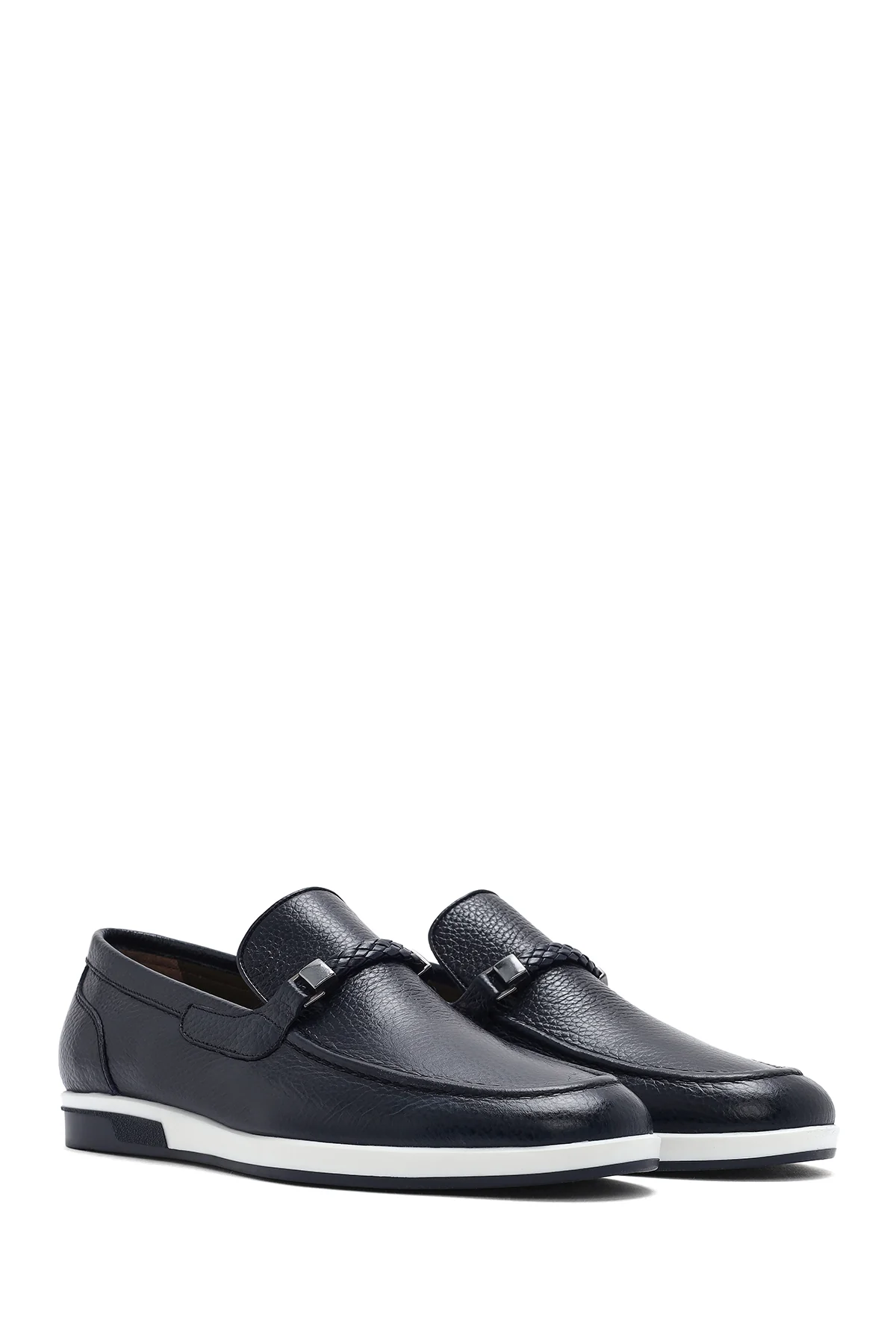 Erkek Lacivert Deri Casual Loafer - Image 2