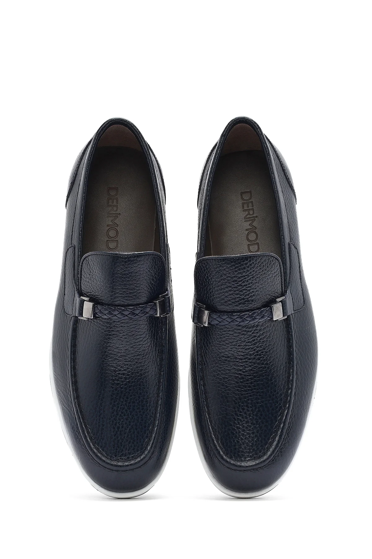 Erkek Lacivert Deri Casual Loafer - Image 4