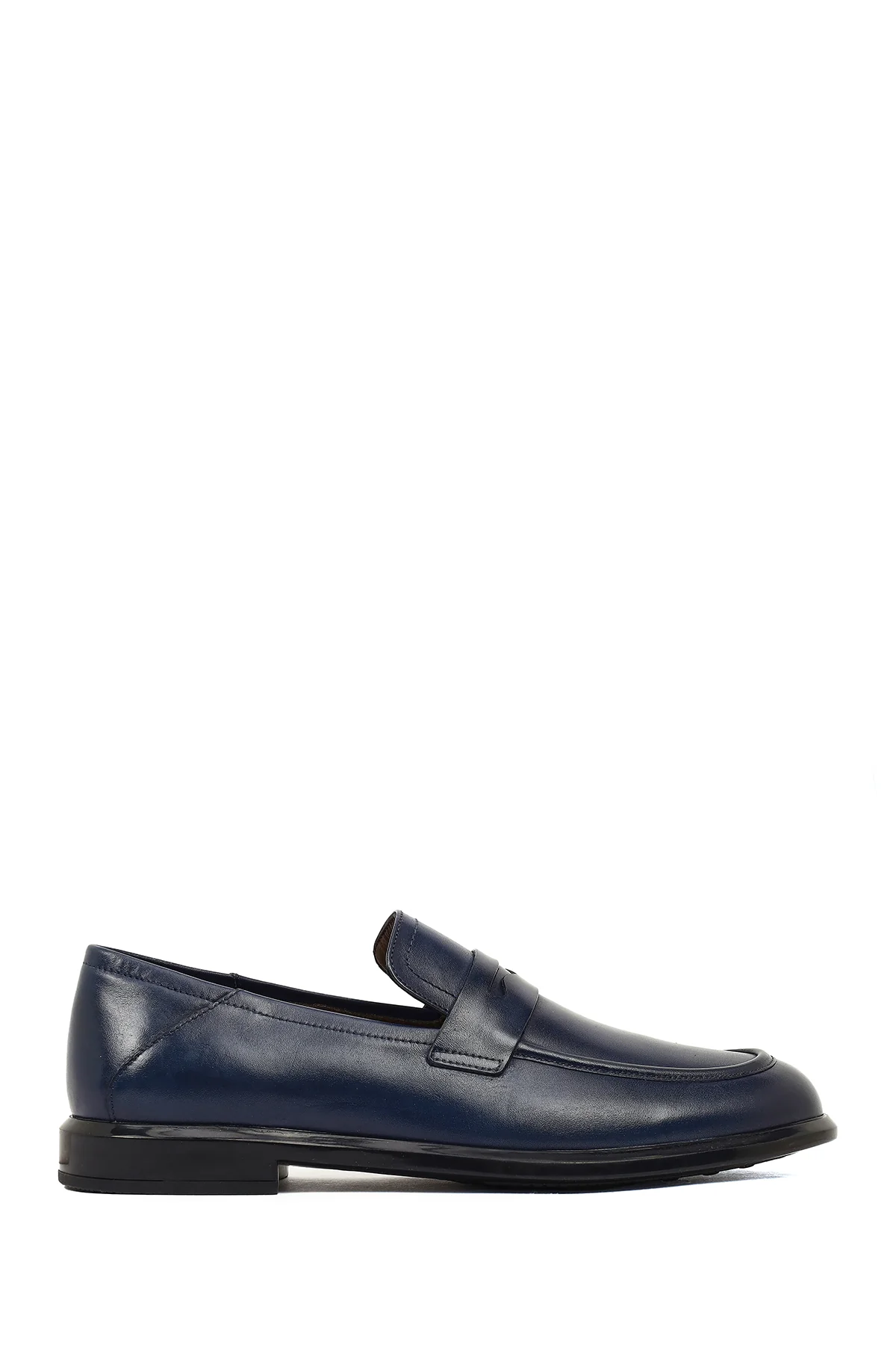 Erkek Lacivert Deri Casual Loafer