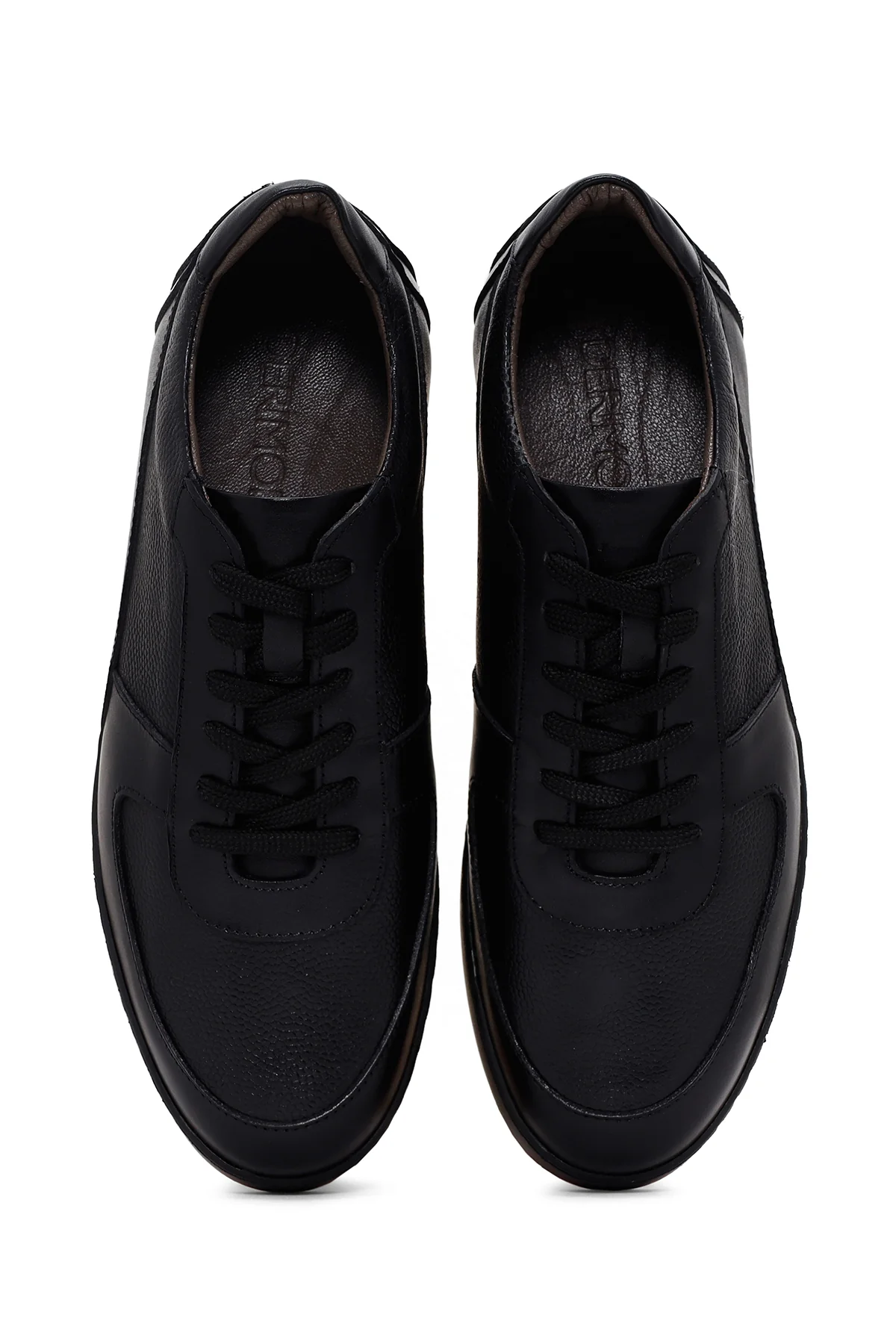 Erkek Lacivert Deri Casual Sneaker - Image 6