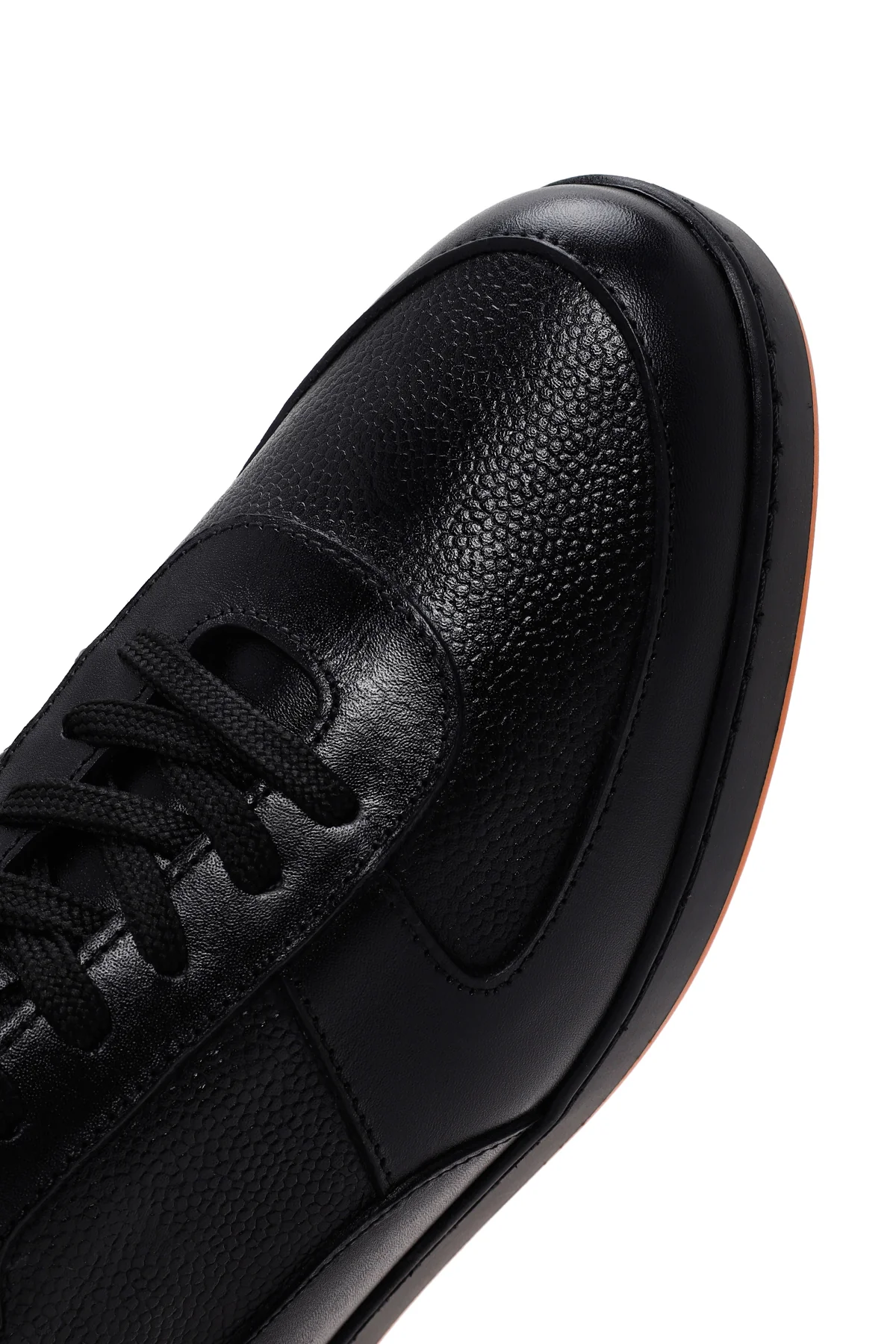 Erkek Lacivert Deri Casual Sneaker - Image 9