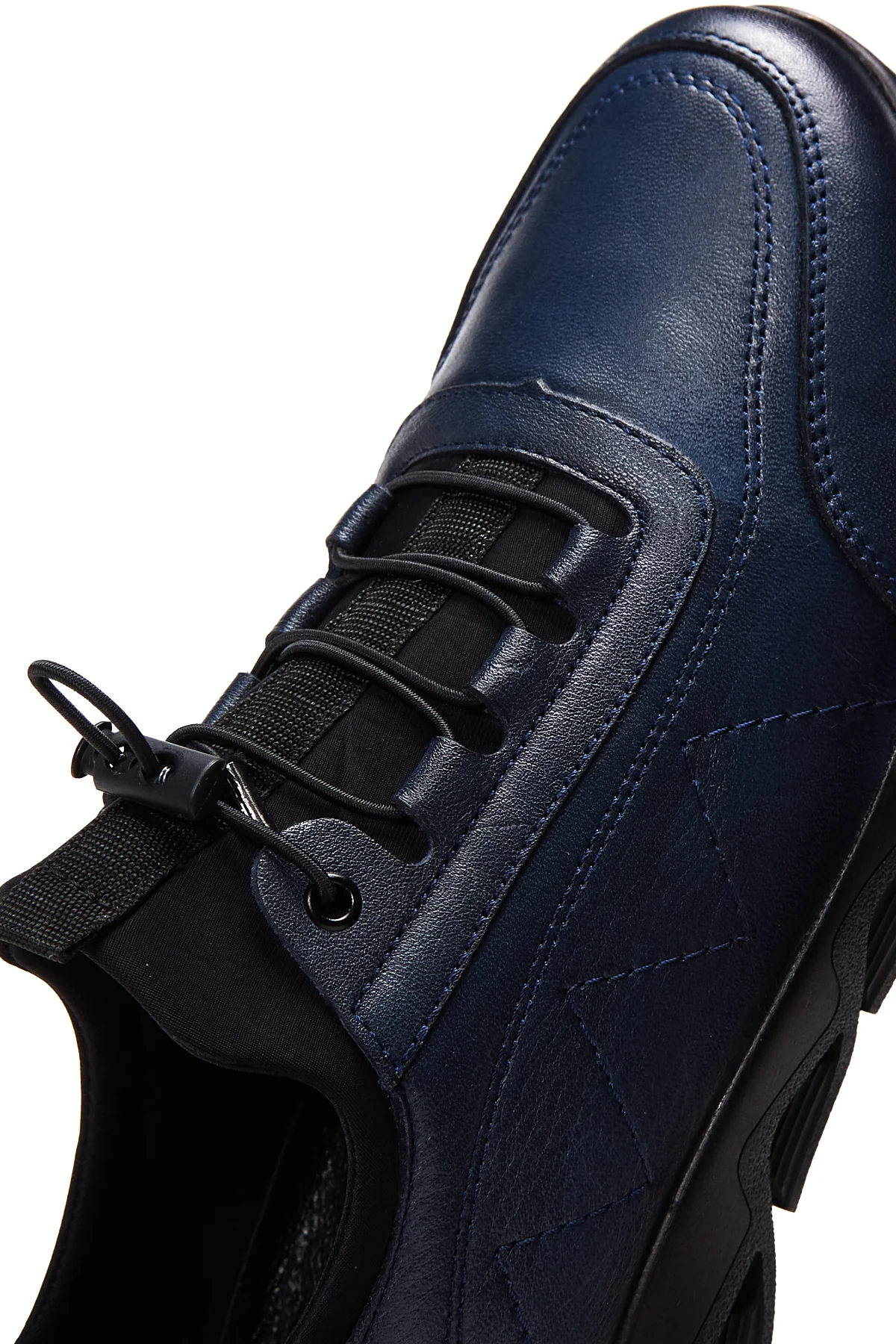 Erkek Lacivert Deri Casual Sneaker - Image 7