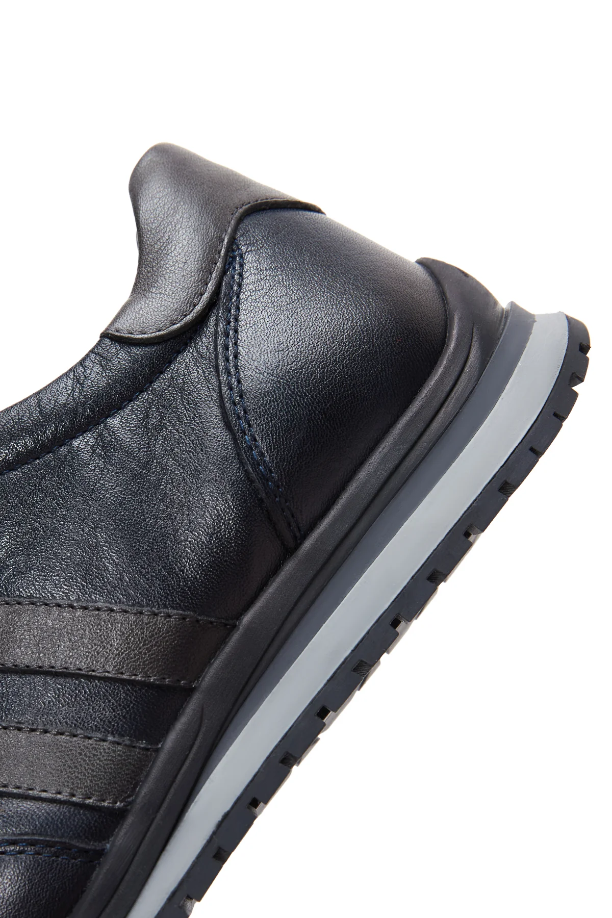 Erkek Lacivert Deri Casual Sneaker - Image 6