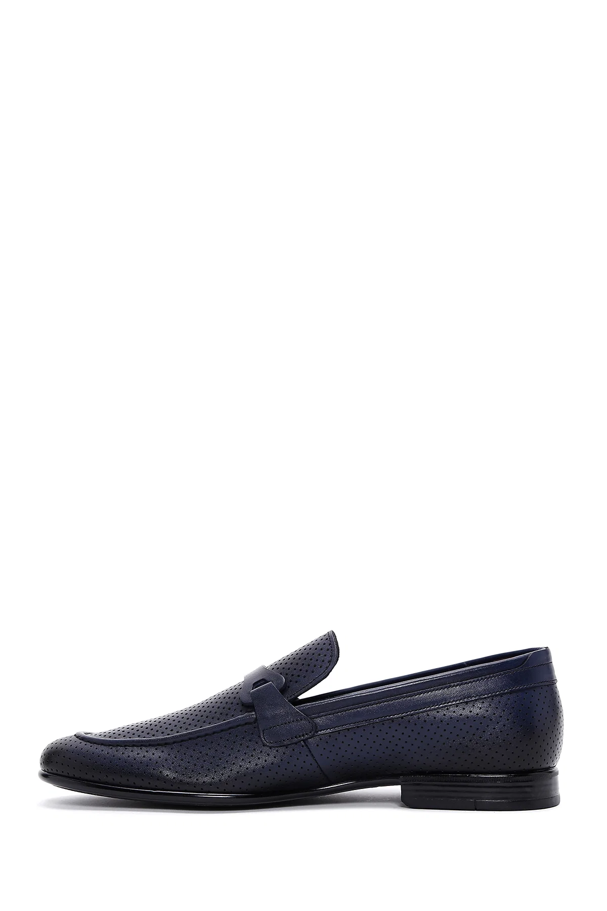 Erkek Lacivert Deri Klasik Loafer - Image 2