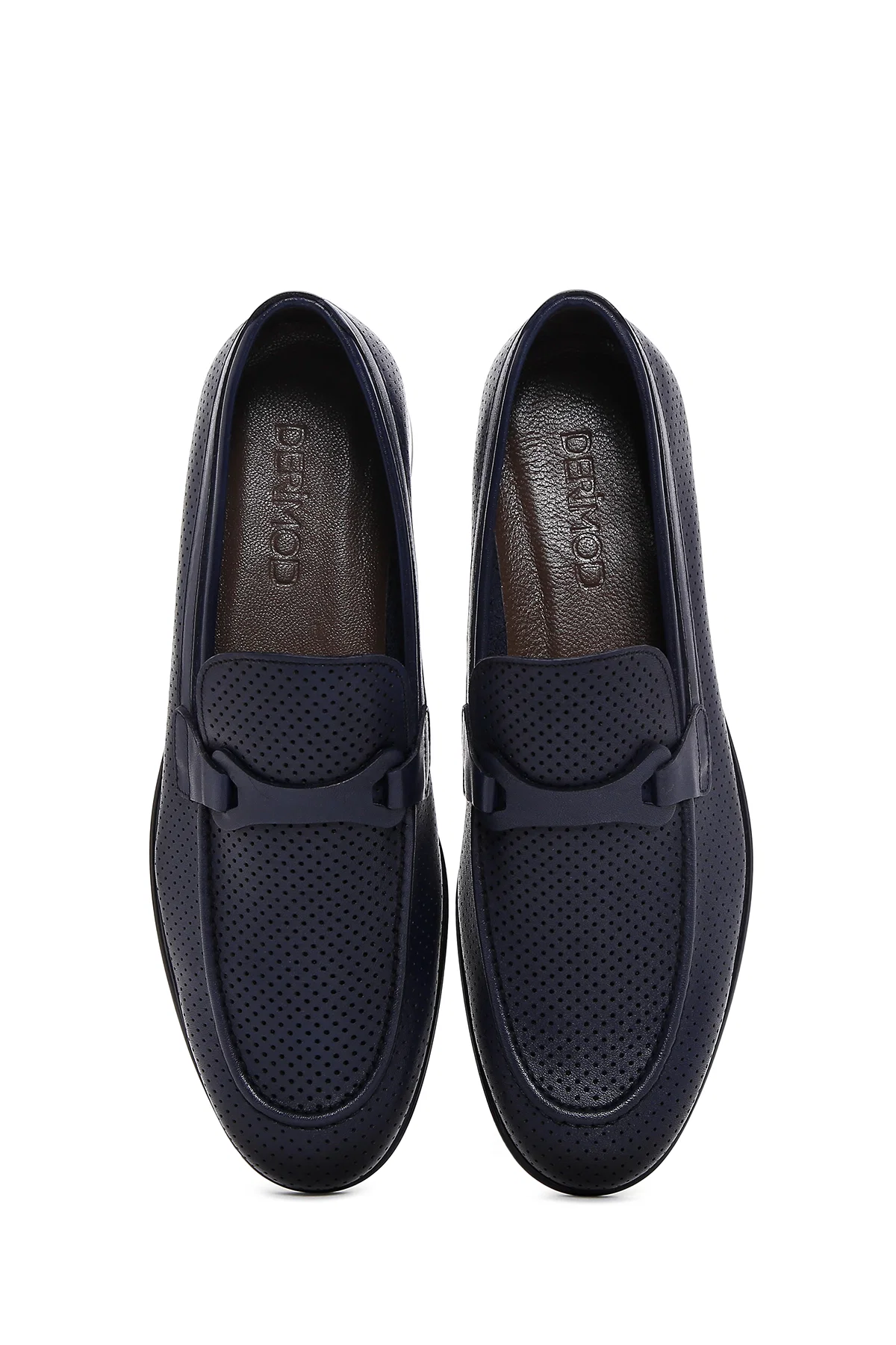Erkek Lacivert Deri Klasik Loafer - Image 6