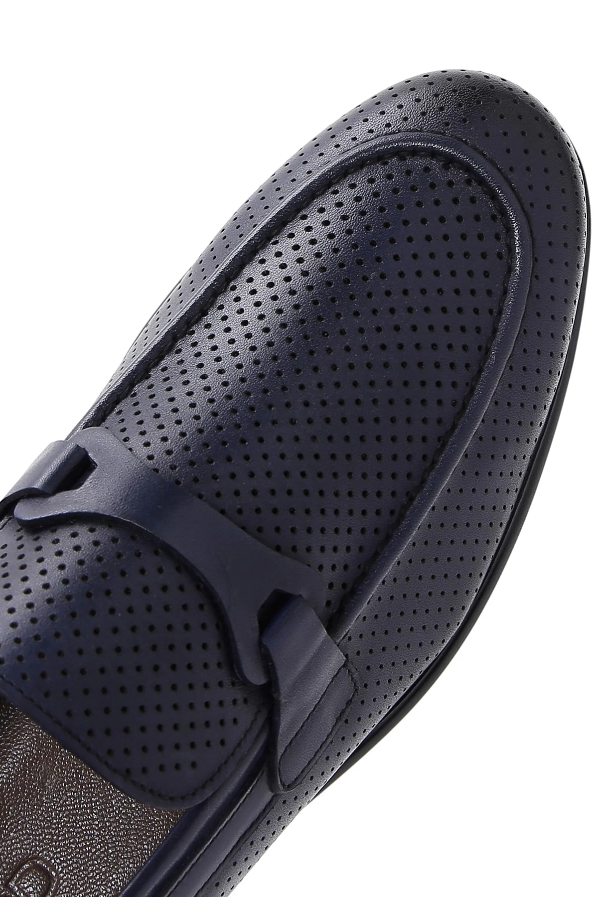 Erkek Lacivert Deri Klasik Loafer - Image 8