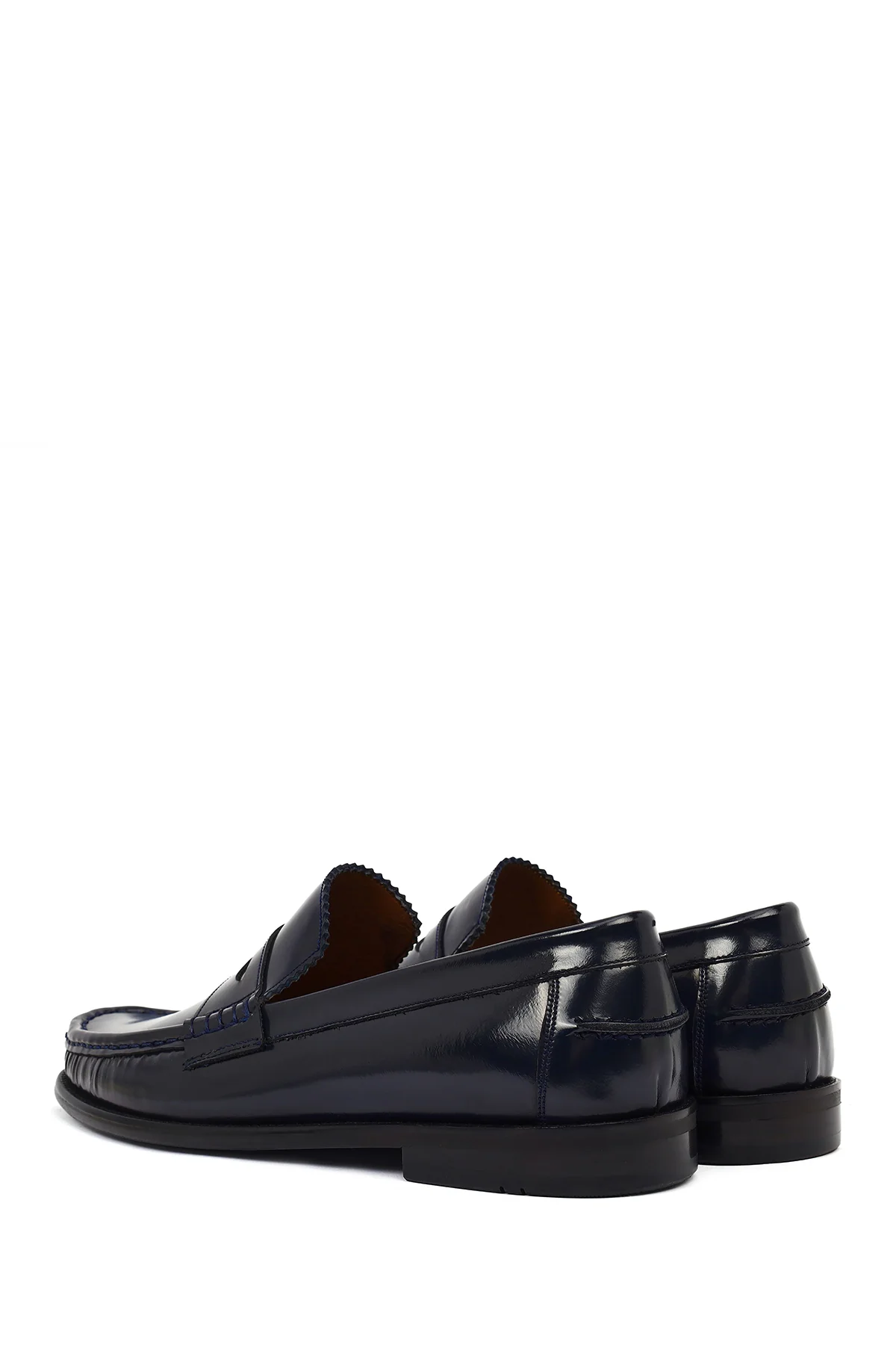 Erkek Lacivert Deri Klasik Loafer - Image 6