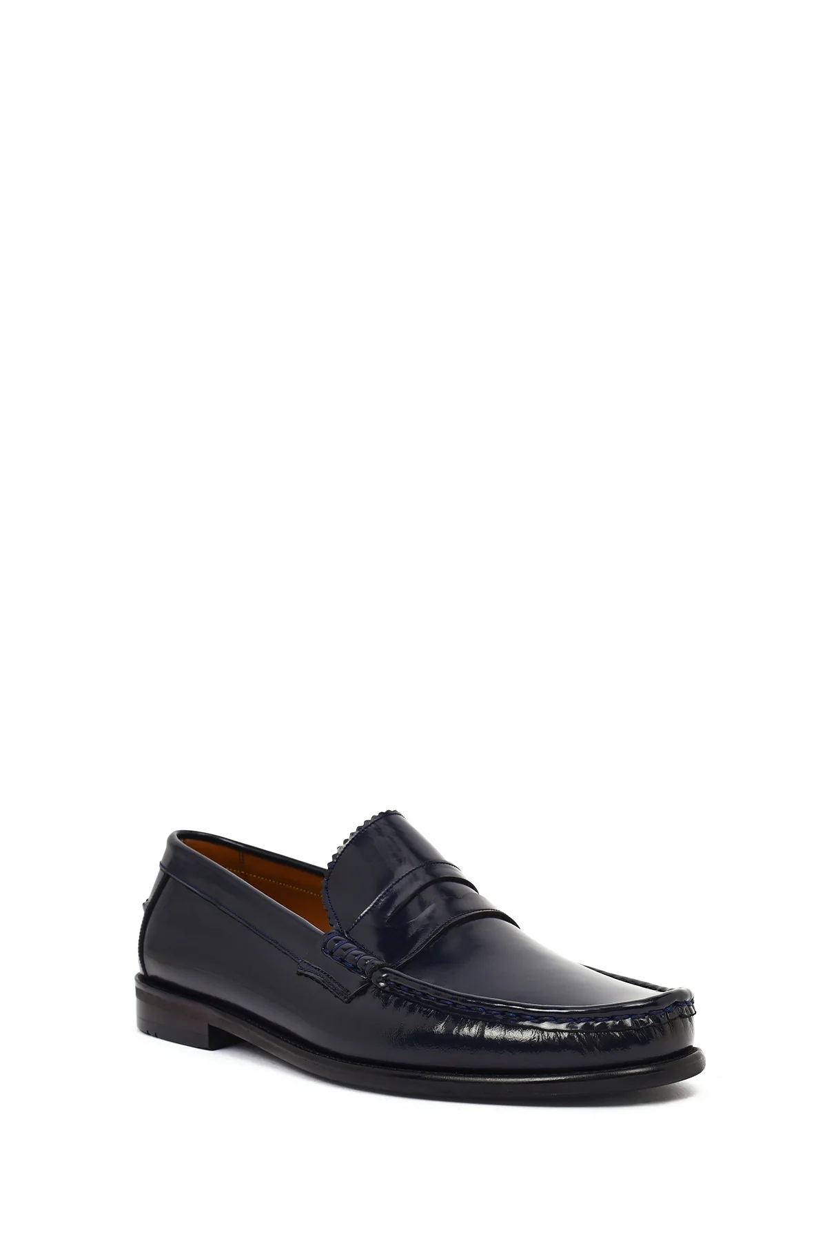 Erkek Lacivert Deri Klasik Loafer - Image 7