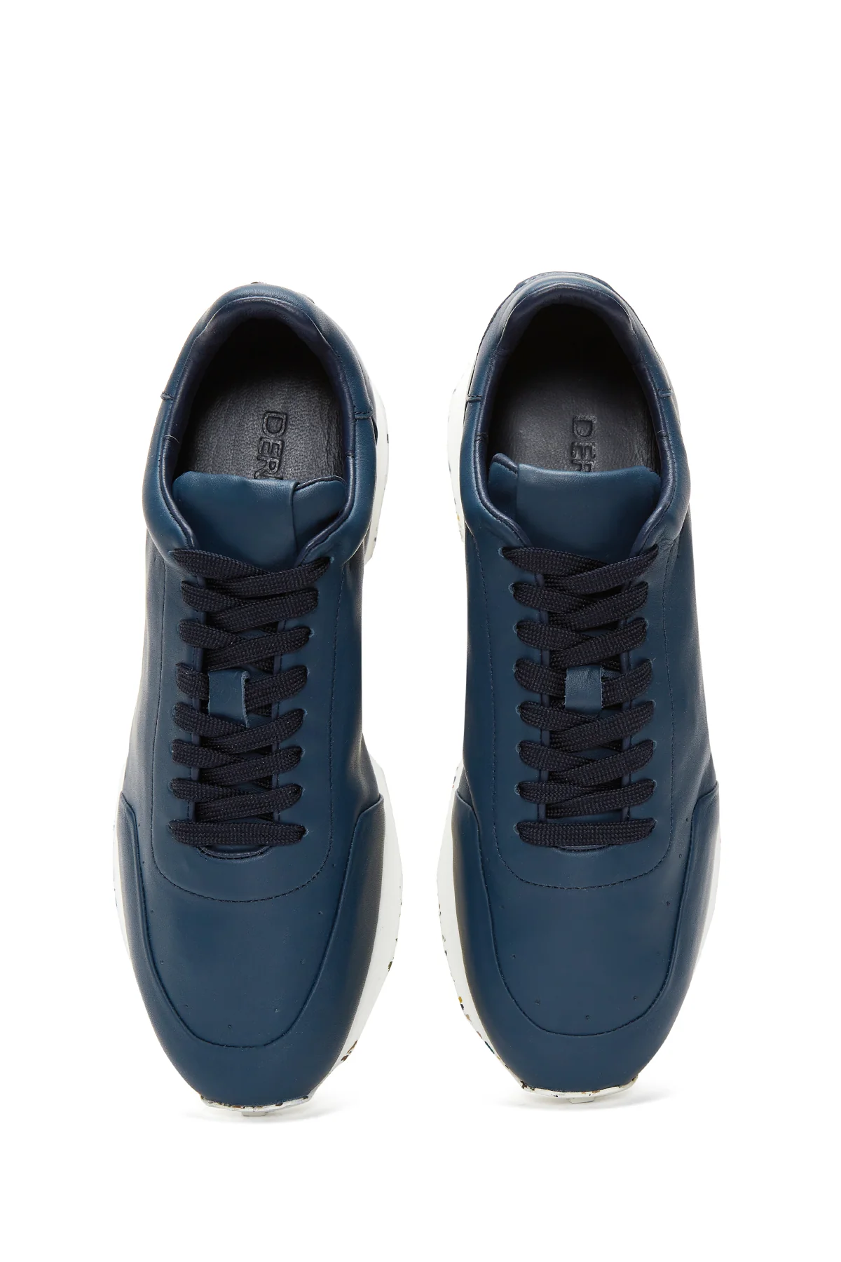 Erkek Lacivert Deri Sneaker - Image 6