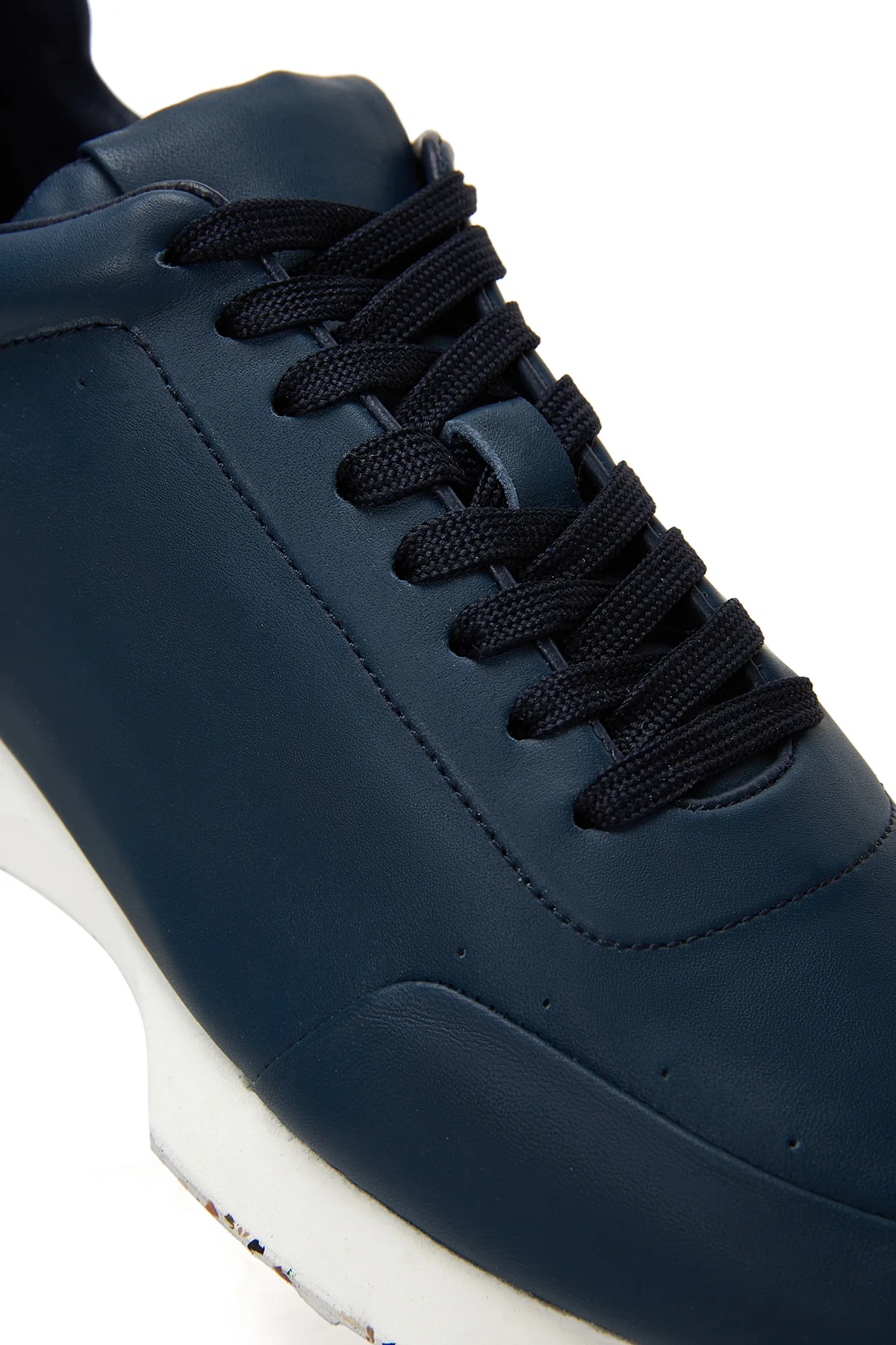 Erkek Lacivert Deri Sneaker - Image 7