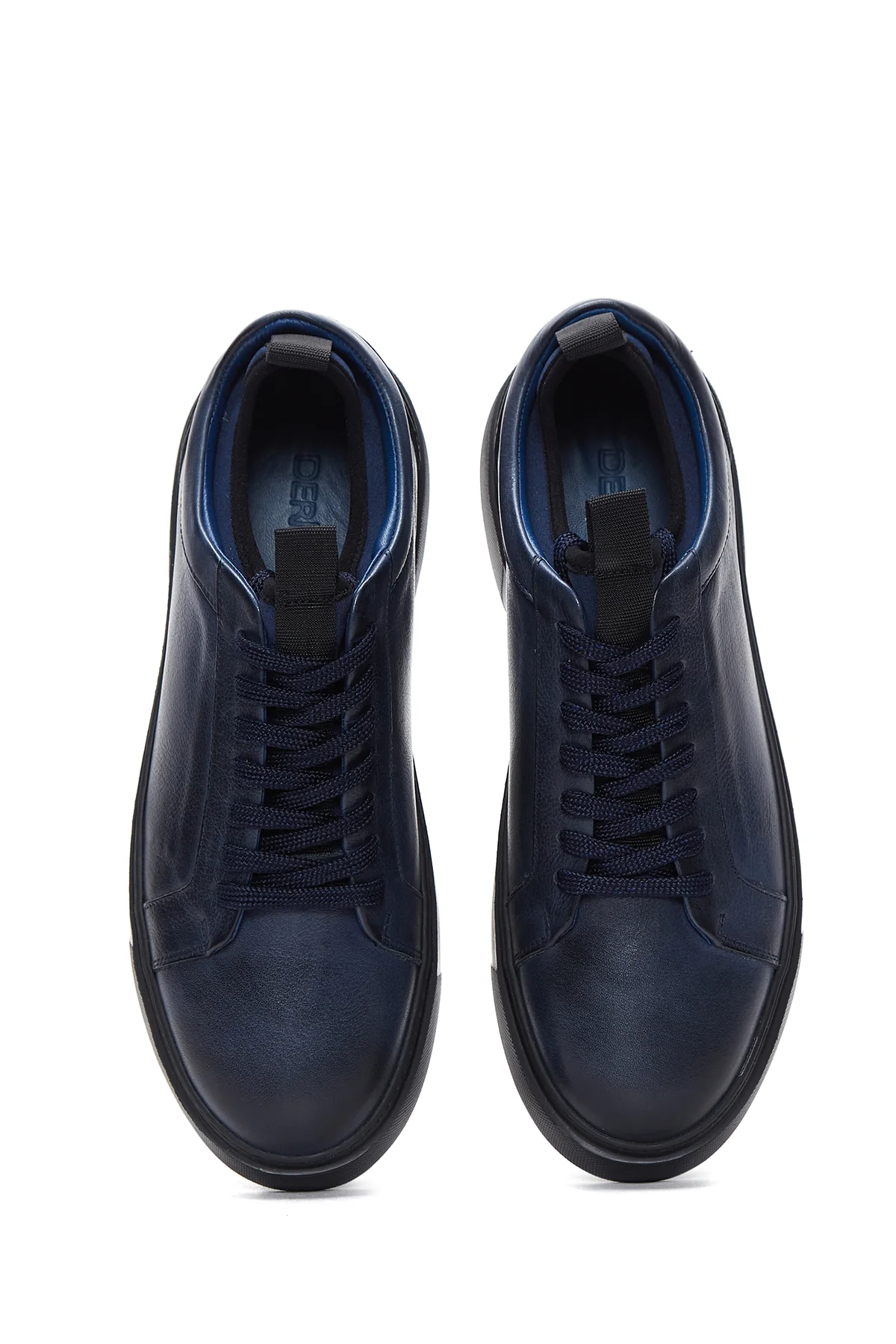 Erkek Lacivert Deri Sneaker - Image 6