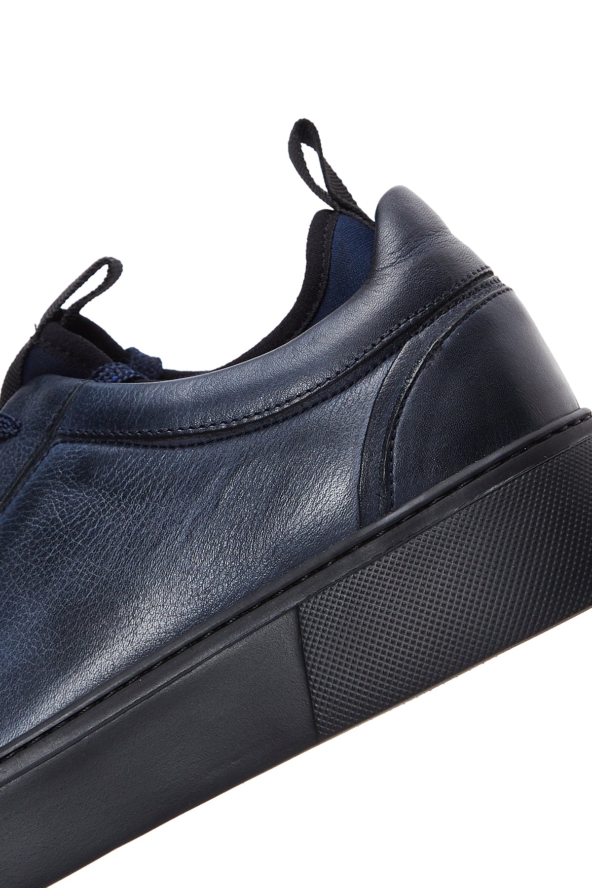 Erkek Lacivert Deri Sneaker - Image 8