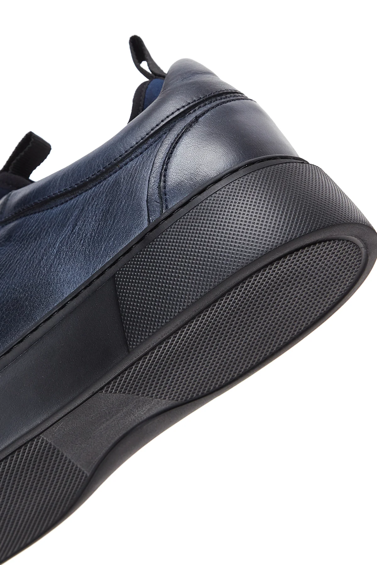 Erkek Lacivert Deri Sneaker - Image 9