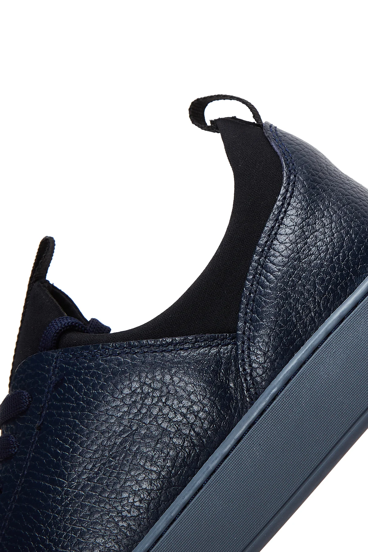 Erkek Lacivert Deri Sneaker - Image 7