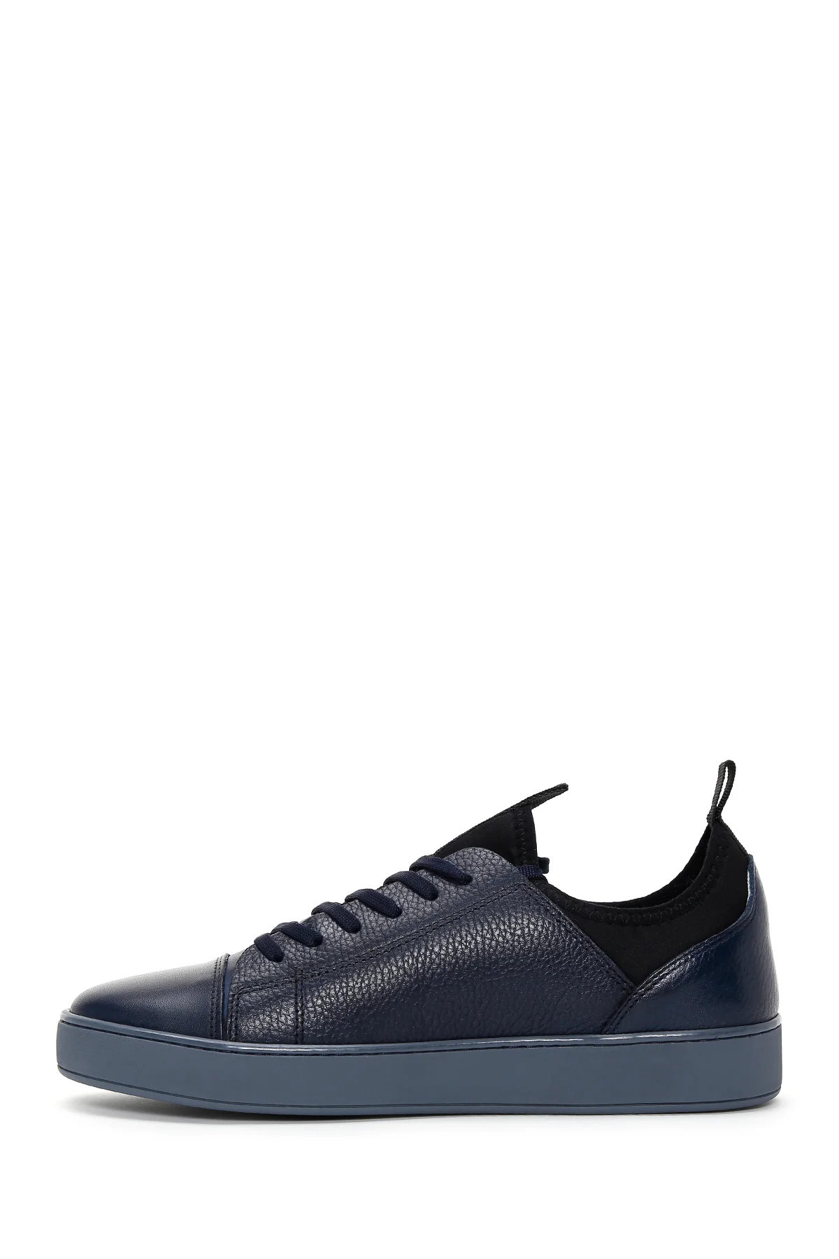 Erkek Lacivert Deri Sneaker - Image 2
