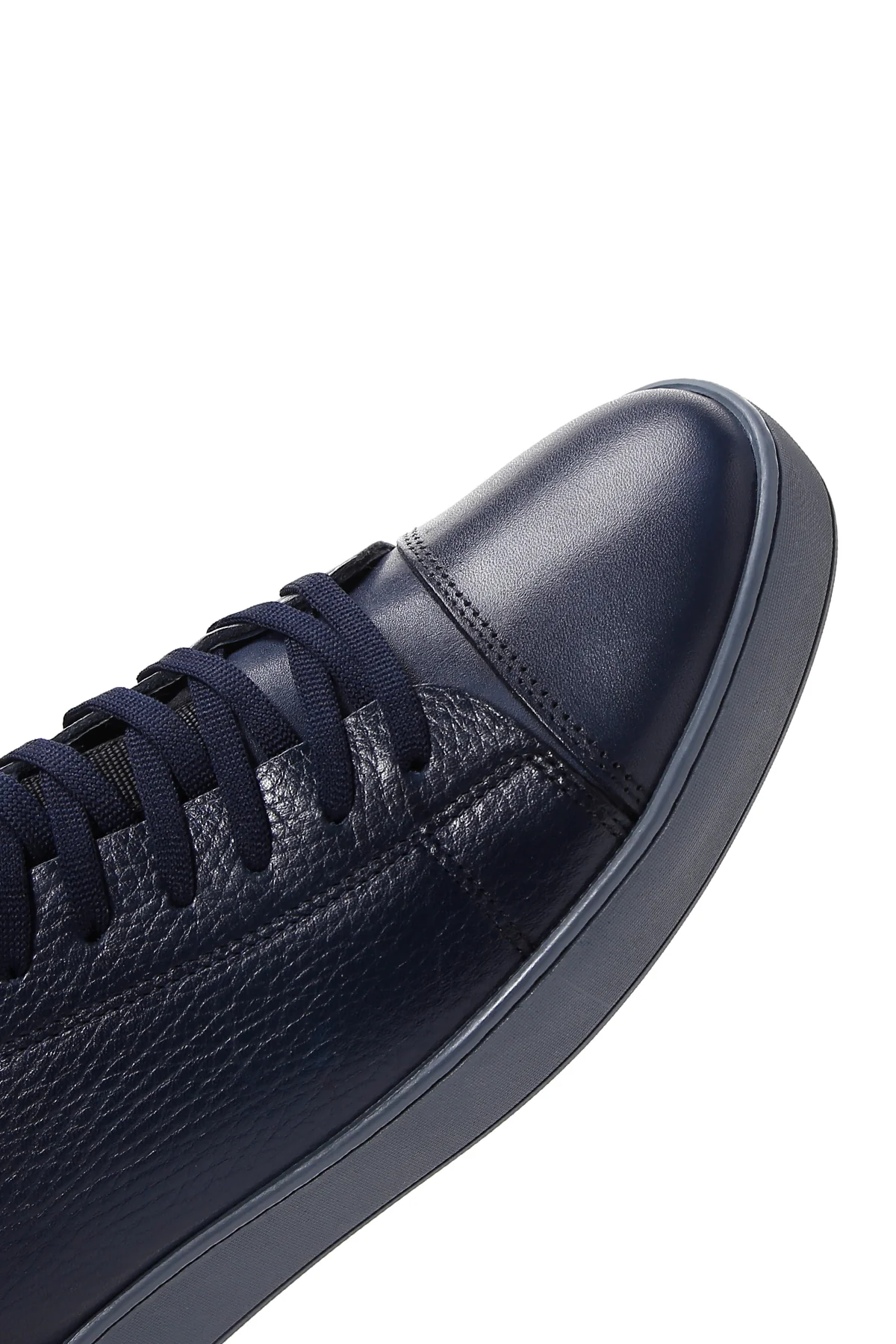 Erkek Lacivert Deri Sneaker - Image 9