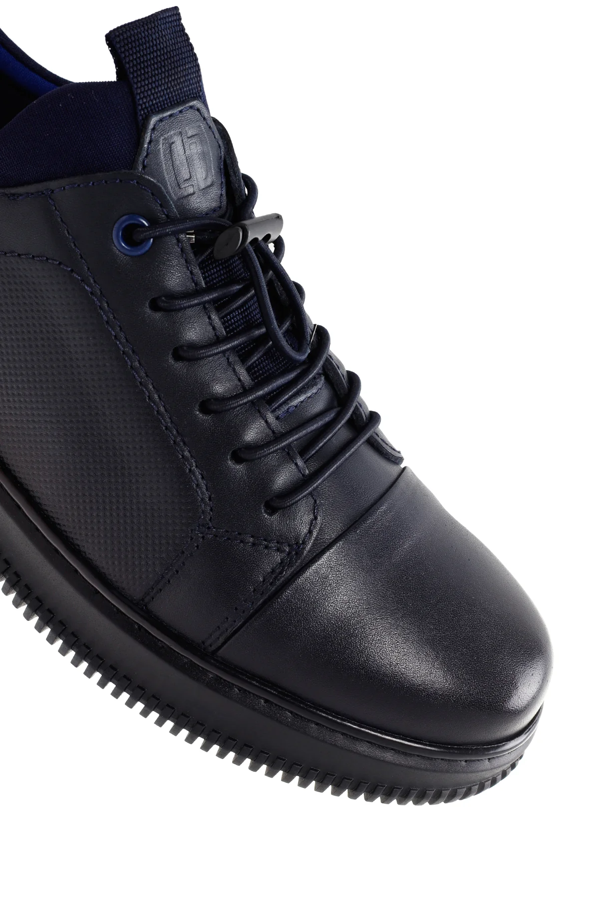Erkek Lacivert Deri Sneaker - Image 9