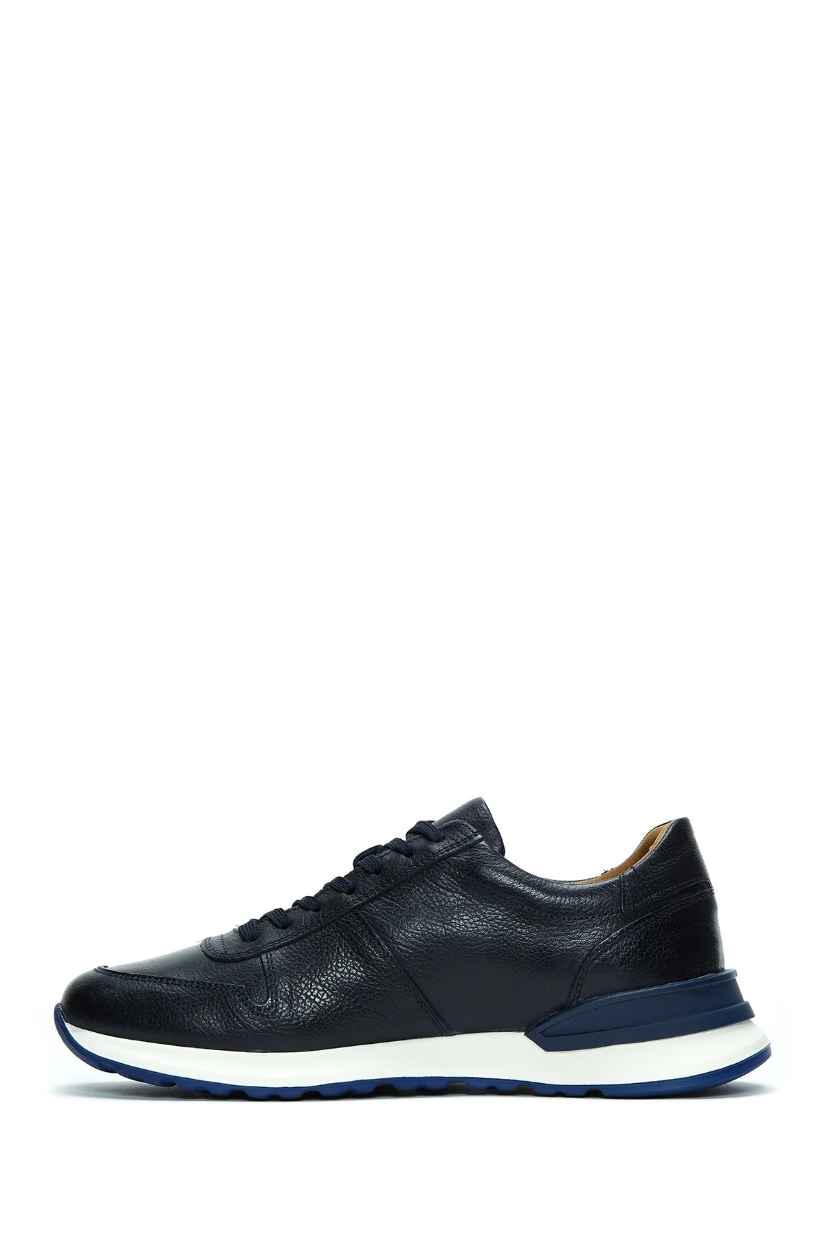 Erkek Lacivert Deri Sneaker - Image 2