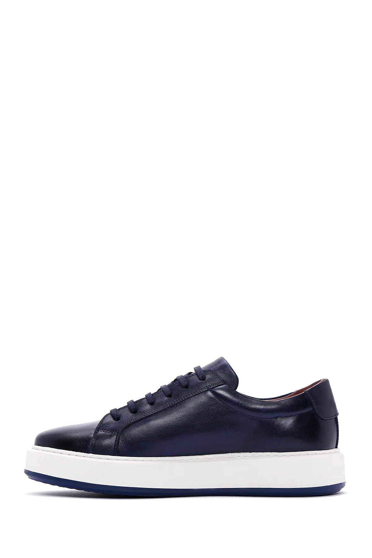 Erkek Lacivert Deri Sneaker - Image 2